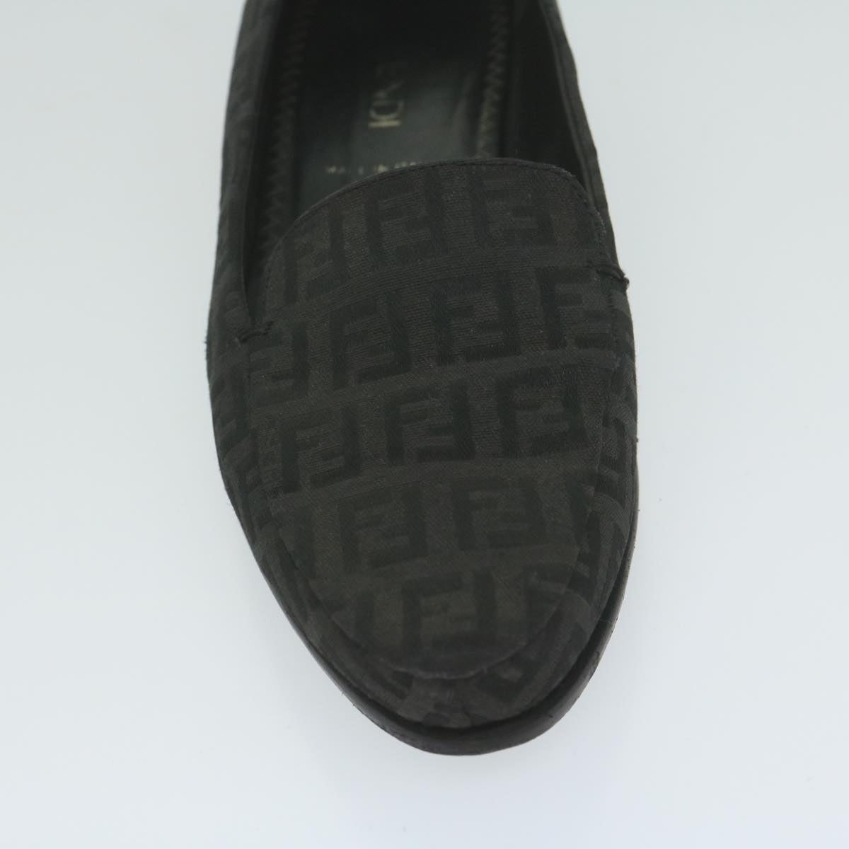 FENDI Zucchino Canvas loafers shoes Black ac2503