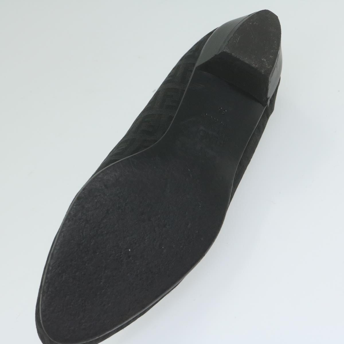 FENDI Zucchino Canvas loafers shoes Black ac2503