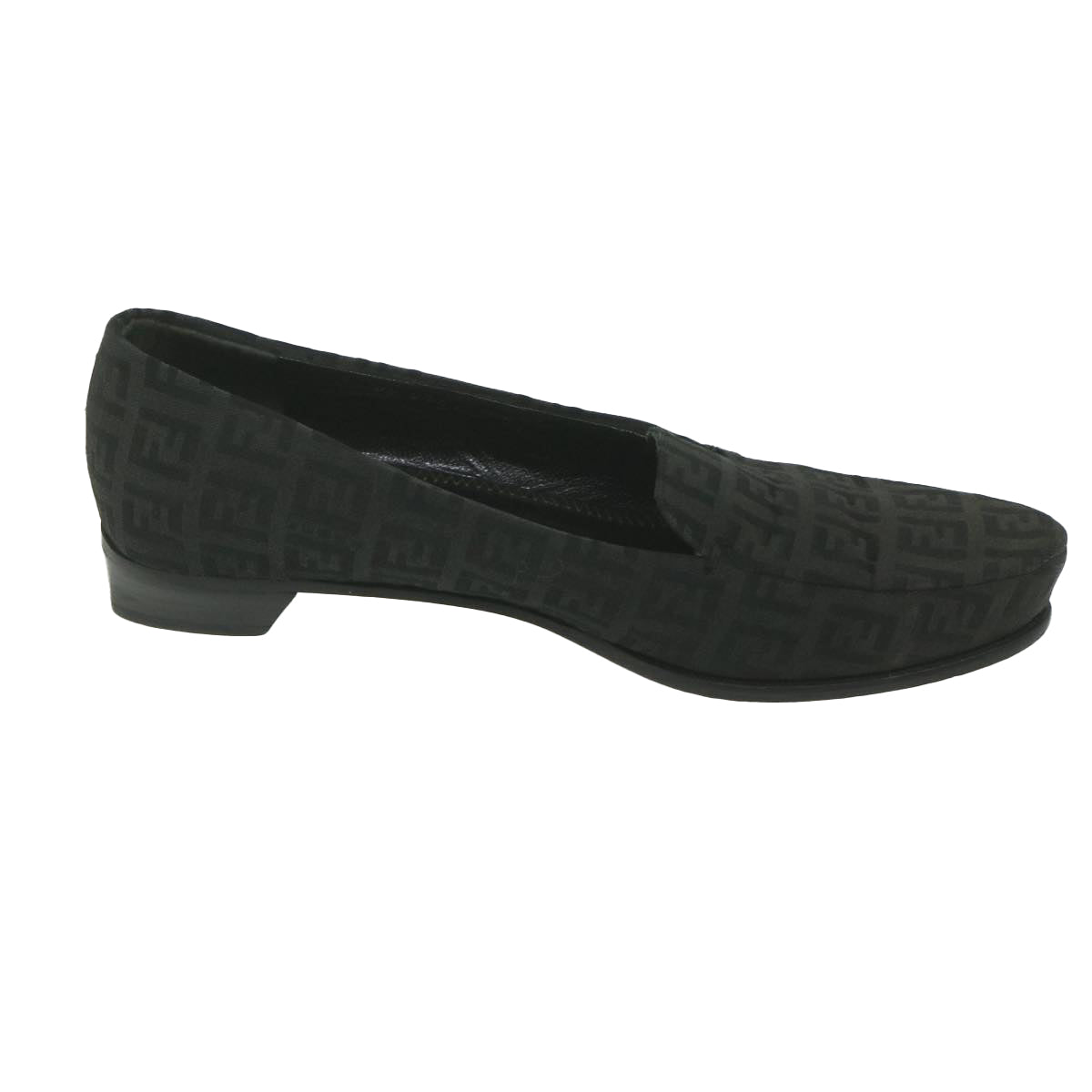 FENDI Zucchino Canvas loafers shoes Black ac2503