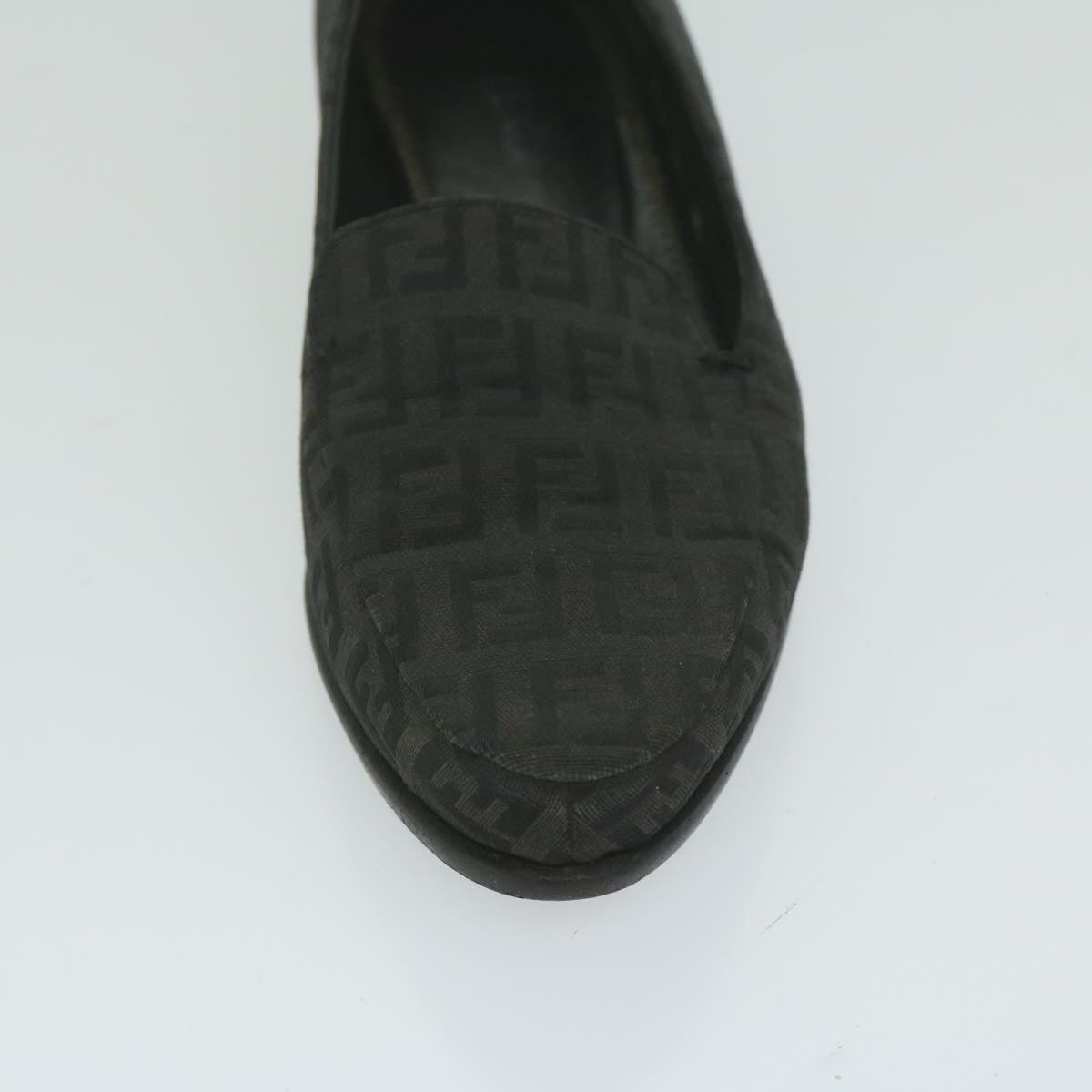 FENDI Zucchino Canvas loafers shoes Black ac2503
