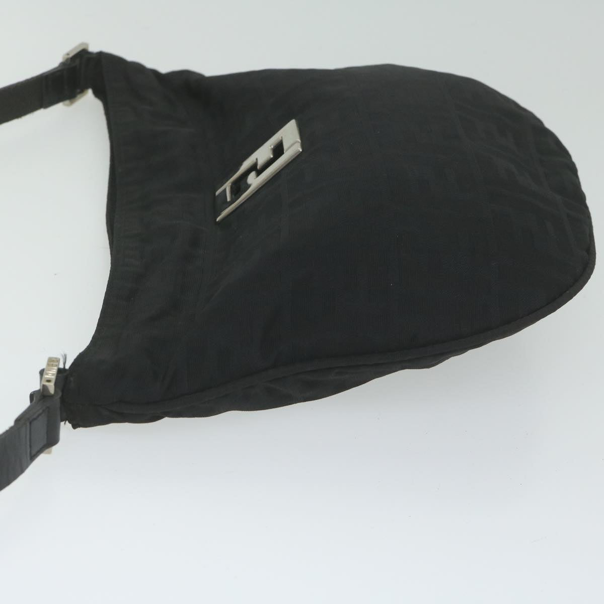 FENDI Zucca Canvas Shoulder Bag Black ac2516
