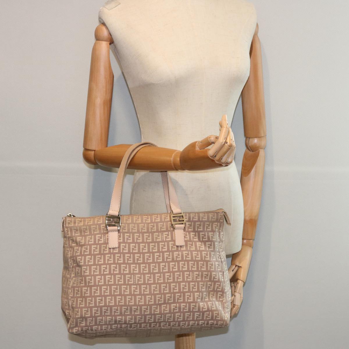 FENDI Zucchino Canvas Hand Bag Pink ac2517