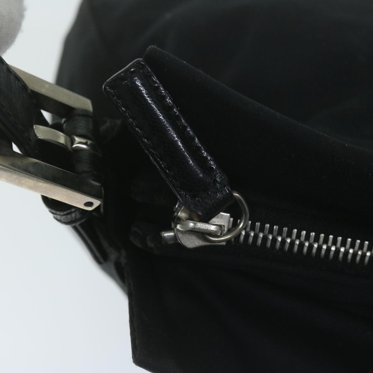 FENDI Mamma Baguette Shoulder Bag Nylon Black ac2541