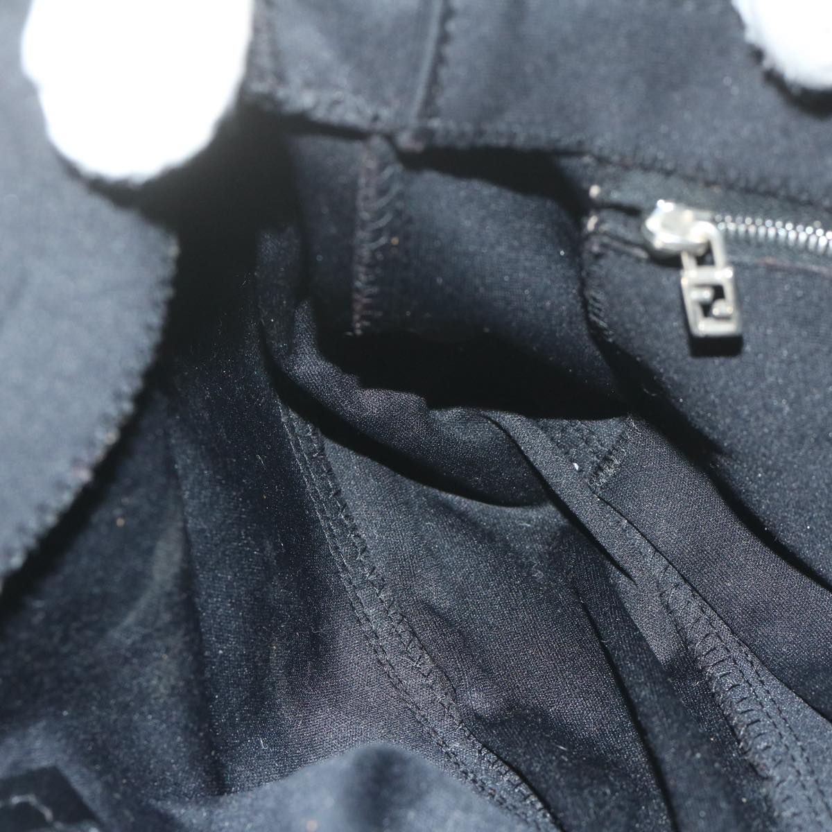 FENDI Mamma Baguette Shoulder Bag Nylon Black ac2541