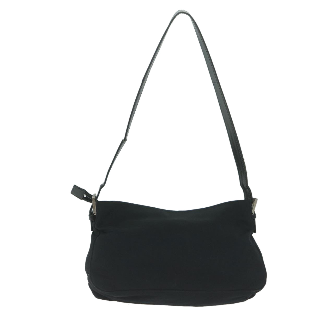 FENDI Mamma Baguette Shoulder Bag Nylon Black ac2541