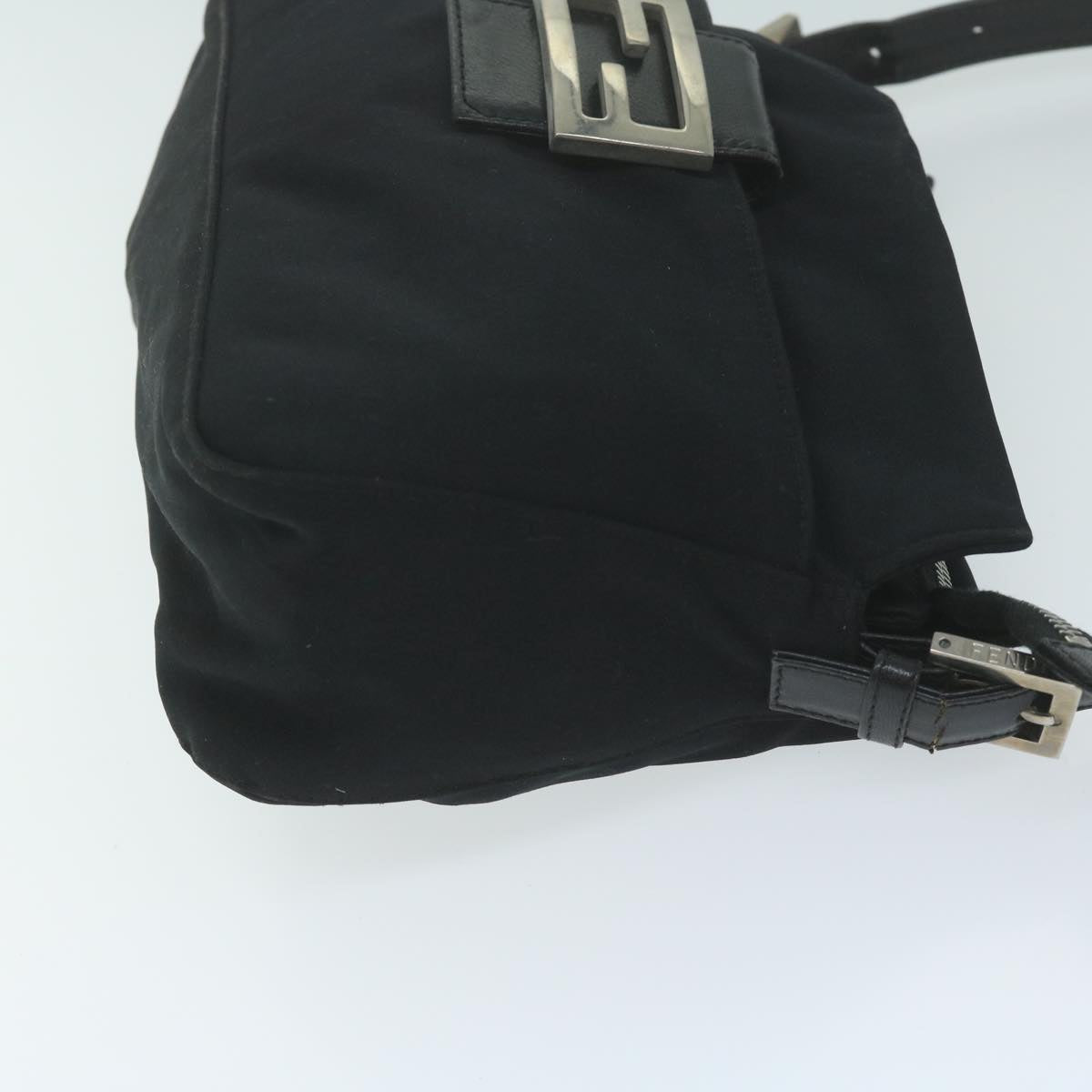 FENDI Mamma Baguette Shoulder Bag Nylon Black ac2541