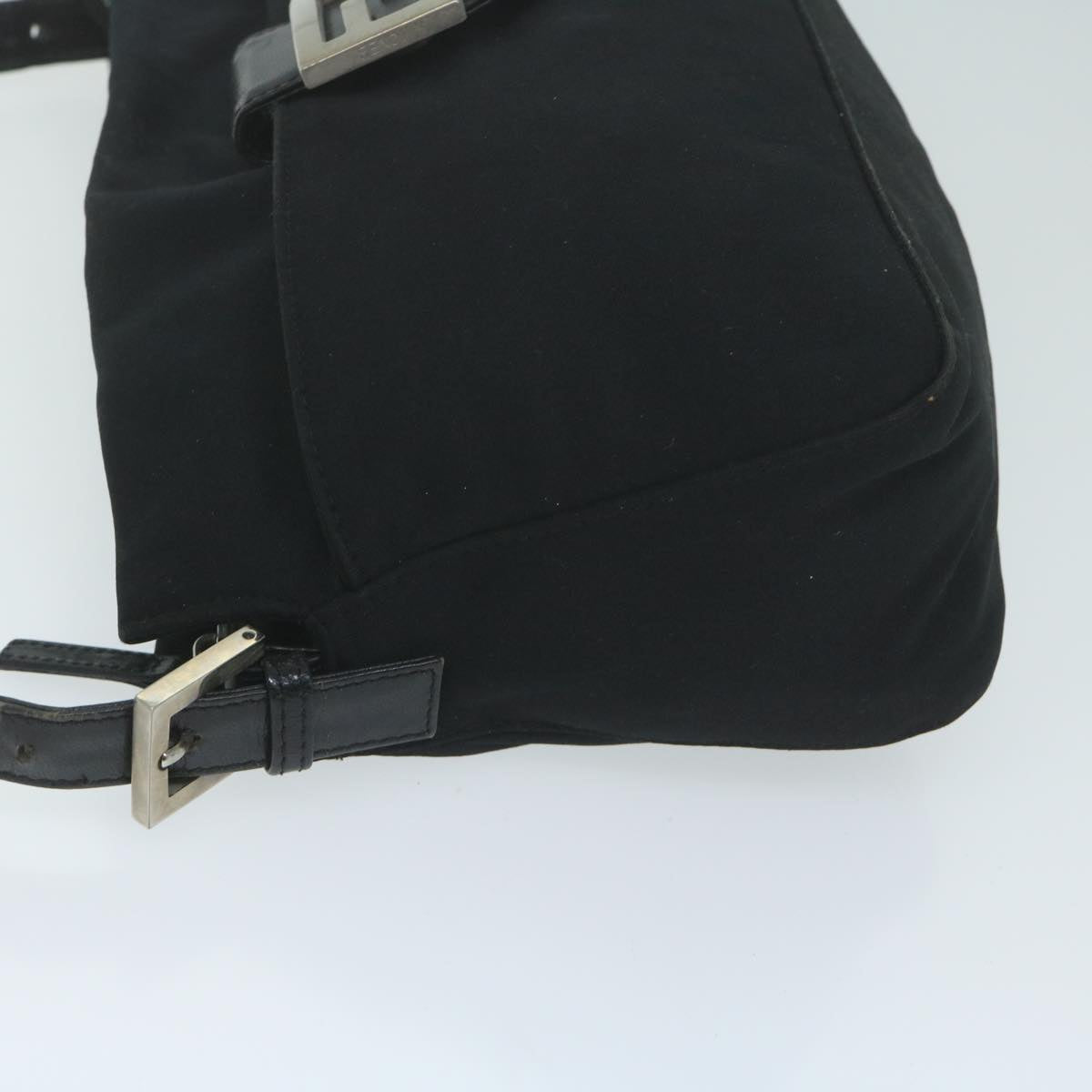 FENDI Mamma Baguette Shoulder Bag Nylon Black ac2541