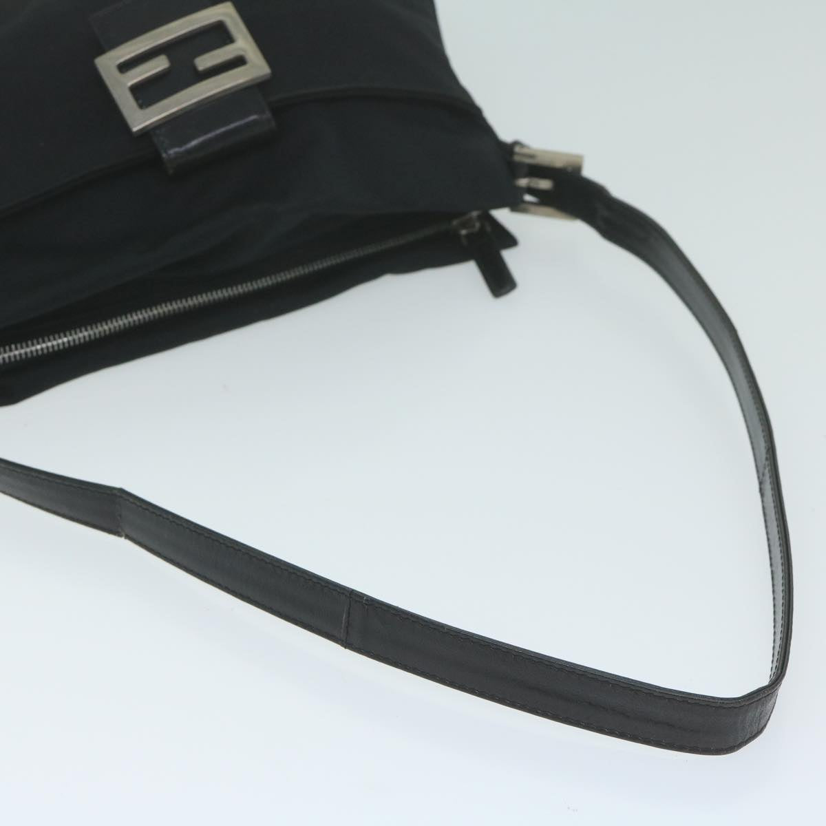 FENDI Mamma Baguette Shoulder Bag Nylon Black ac2541