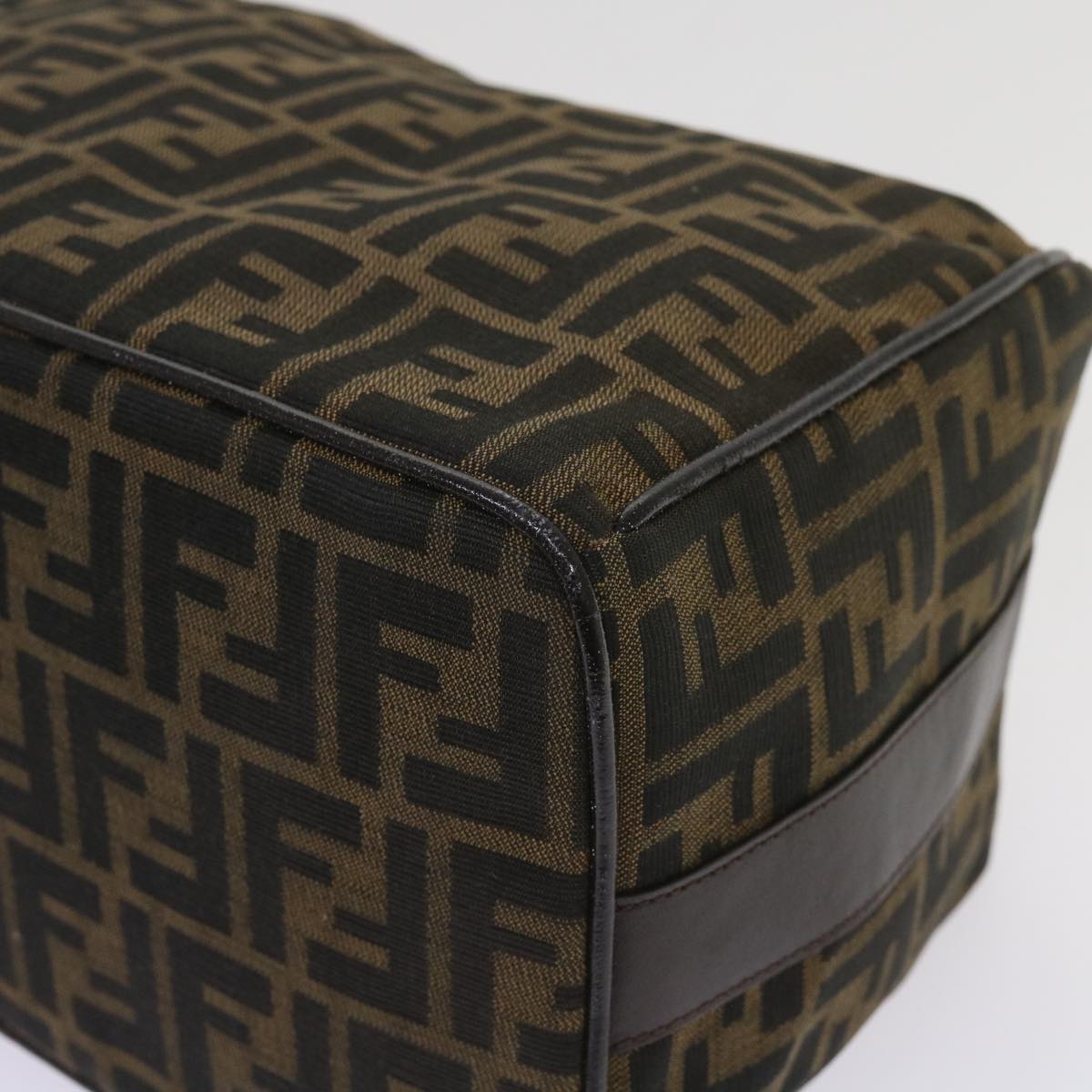 FENDI Zucca Canvas Hand Bag Black Brown ac2608
