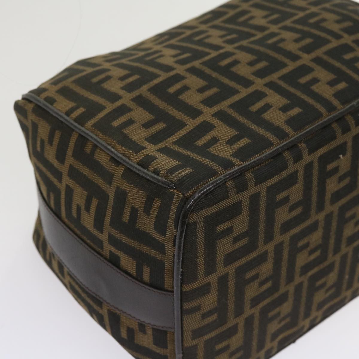 FENDI Zucca Canvas Hand Bag Black Brown ac2608