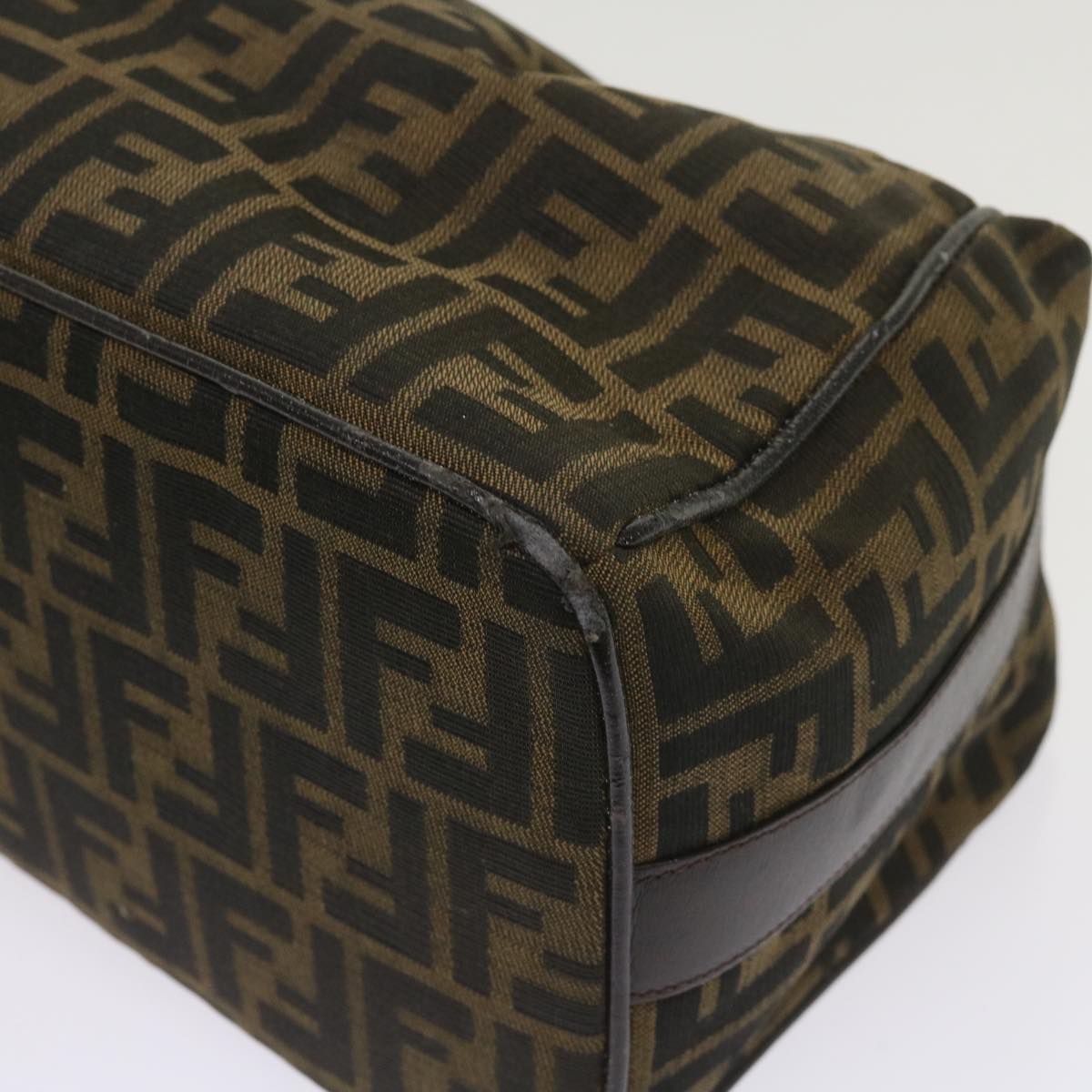 FENDI Zucca Canvas Hand Bag Black Brown ac2608