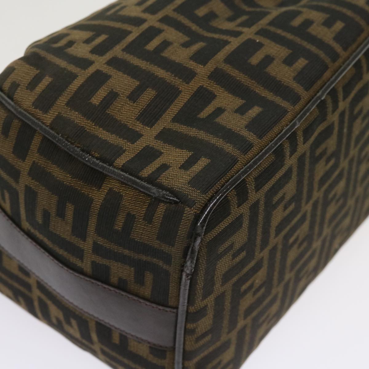 FENDI Zucca Canvas Hand Bag Black Brown ac2608
