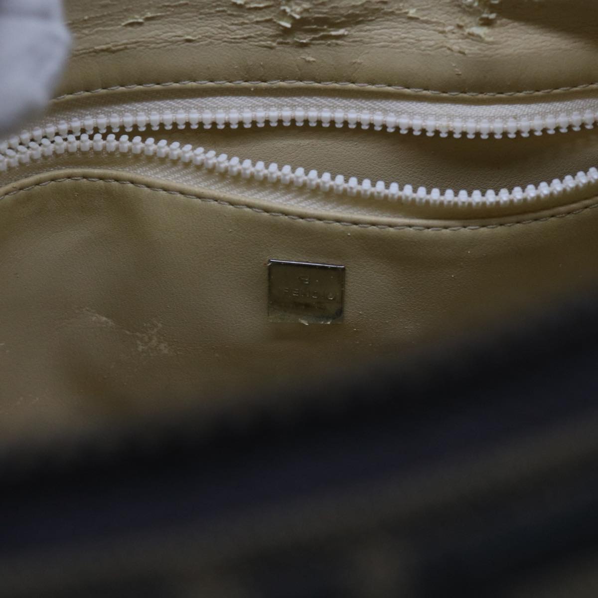 FENDI Zucca Canvas Hand Bag Black Brown ac2608
