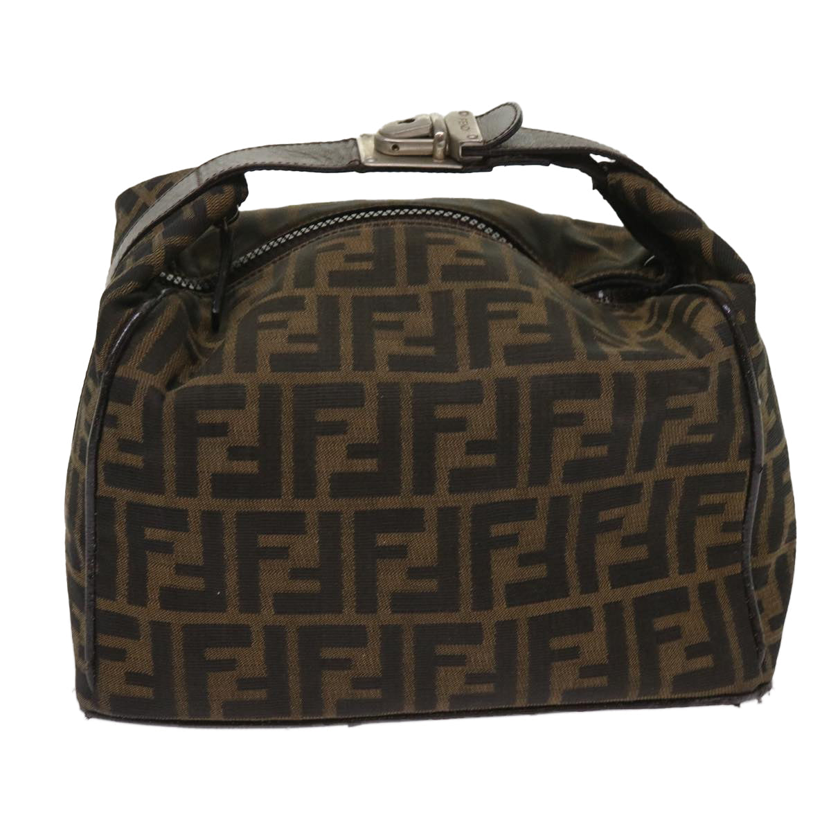 FENDI Zucca Canvas Hand Bag Black Brown ac2608