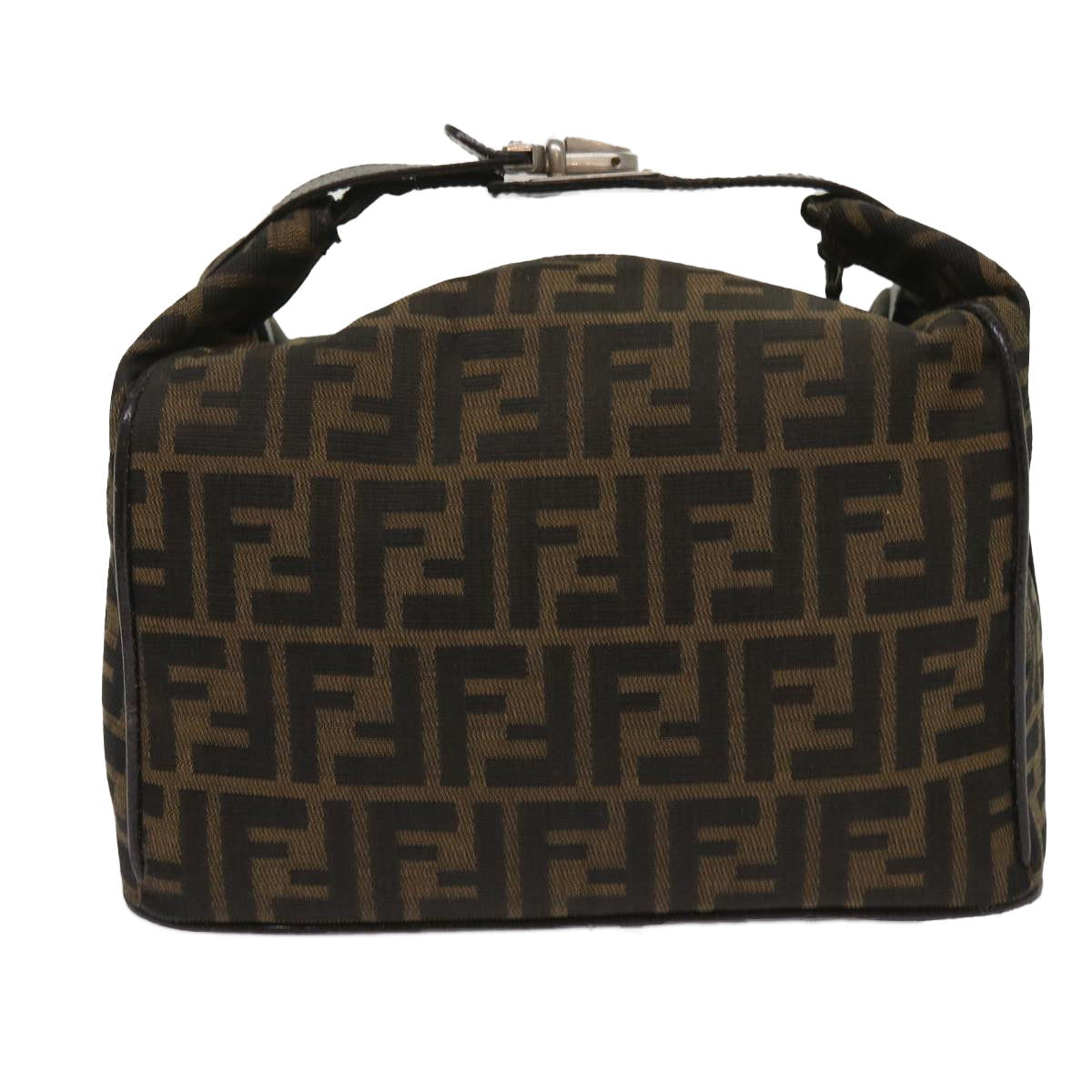 FENDI Zucca Canvas Hand Bag Black Brown ac2608