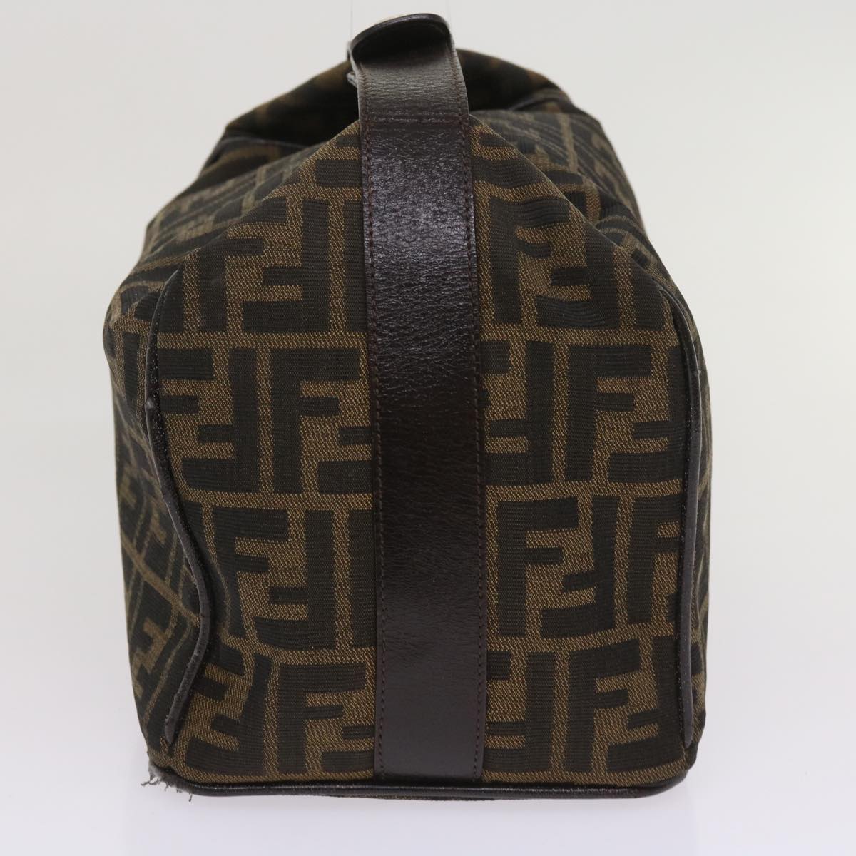 FENDI Zucca Canvas Hand Bag Black Brown ac2608