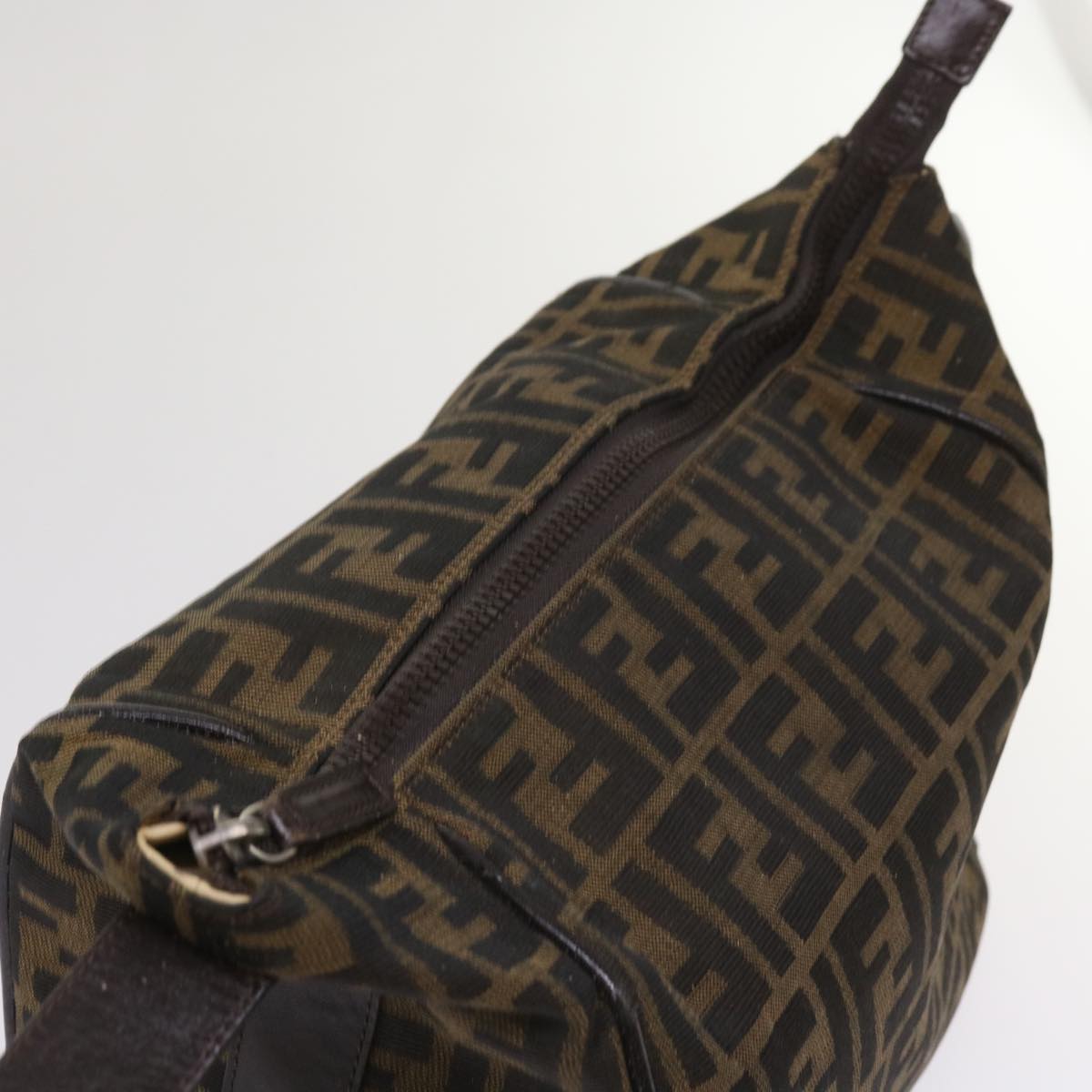 FENDI Zucca Canvas Hand Bag Black Brown ac2608