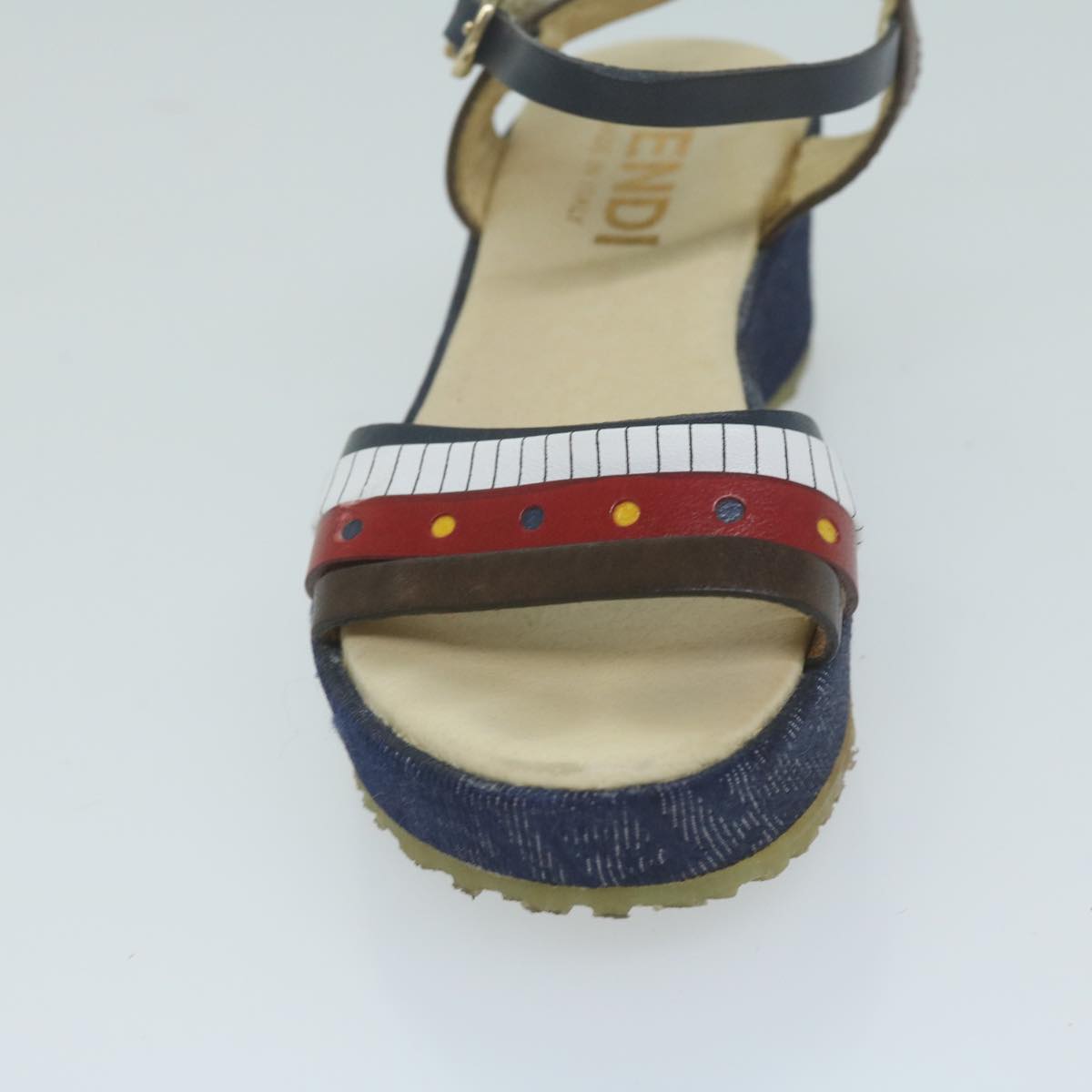 FENDI Zucchino Canvas High Heels Blue ac2677
