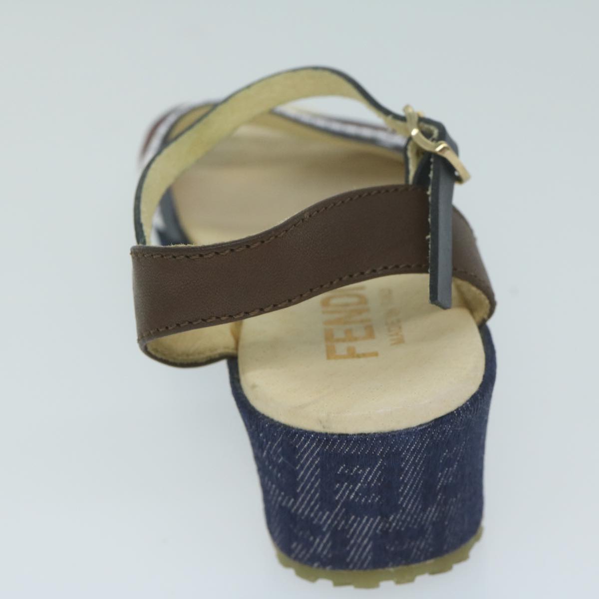 FENDI Zucchino Canvas High Heels Blue ac2677