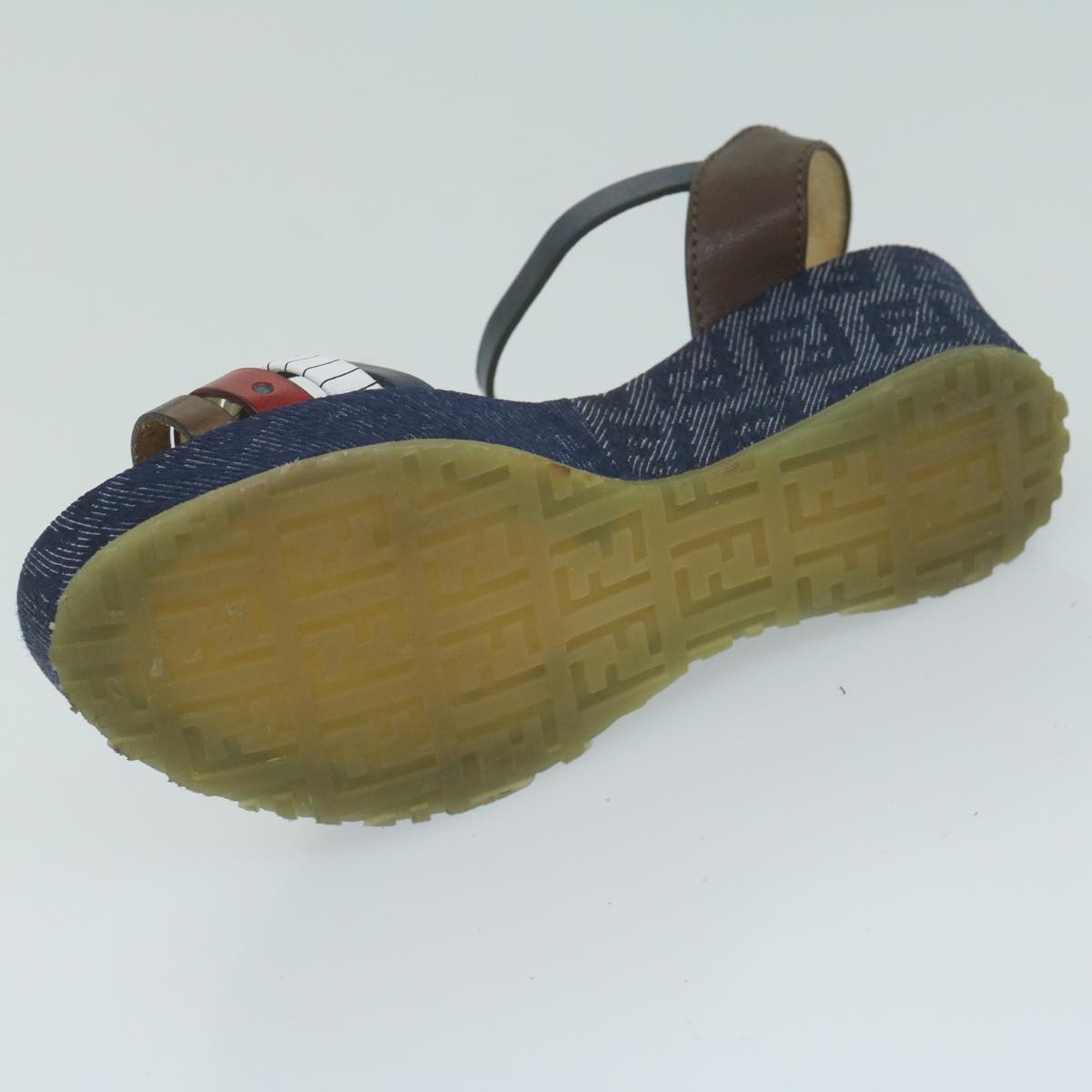 FENDI Zucchino Canvas High Heels Blue ac2677
