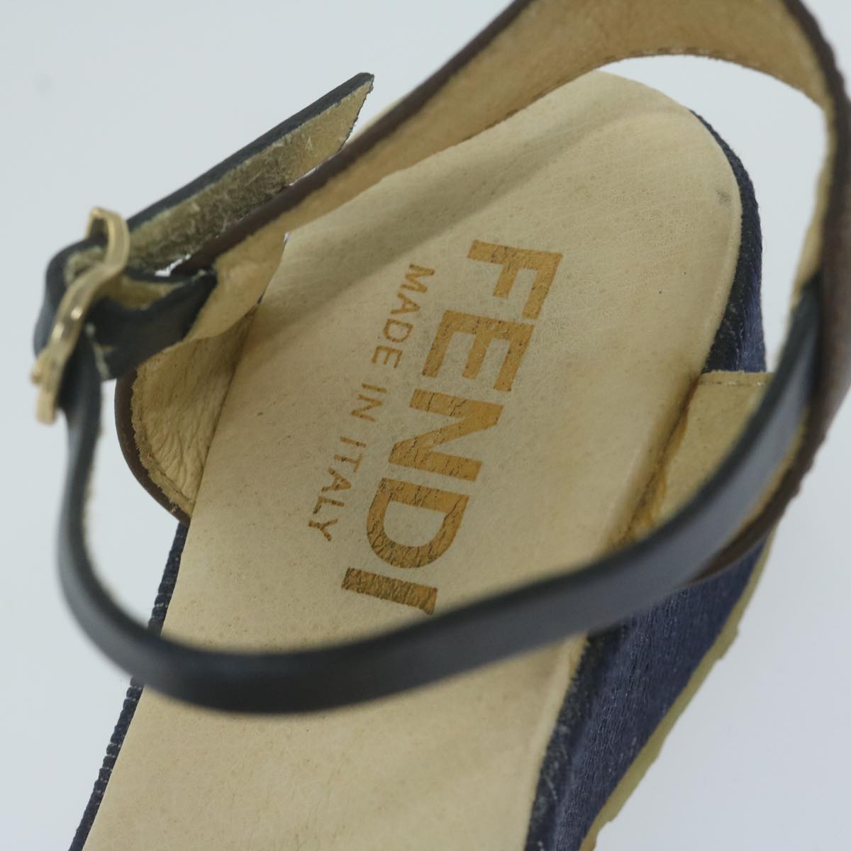 FENDI Zucchino Canvas High Heels Blue ac2677