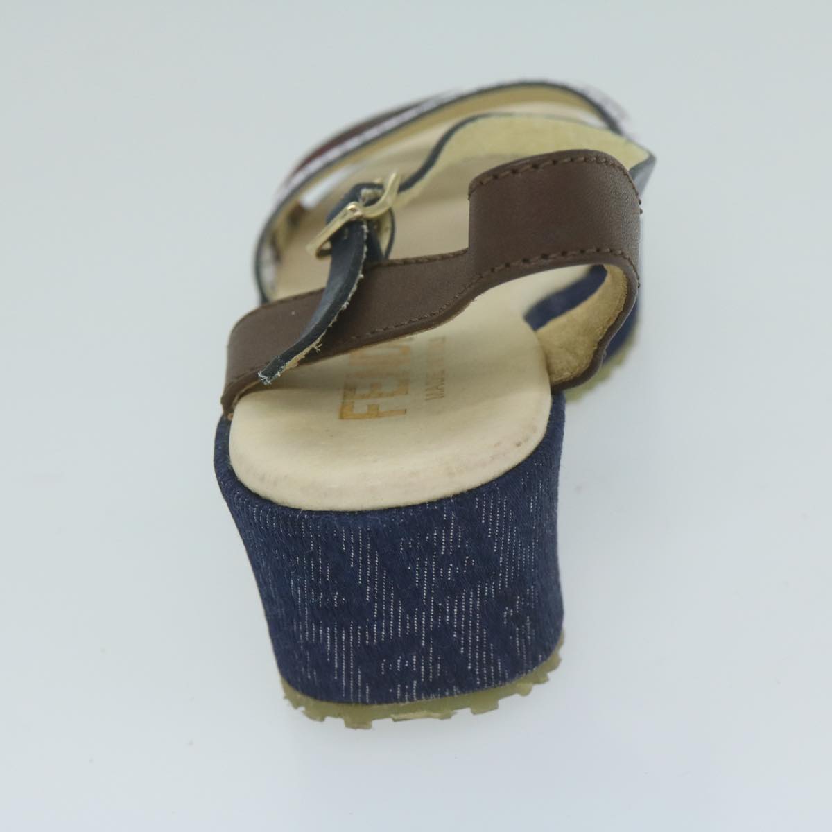 FENDI Zucchino Canvas High Heels Blue ac2677