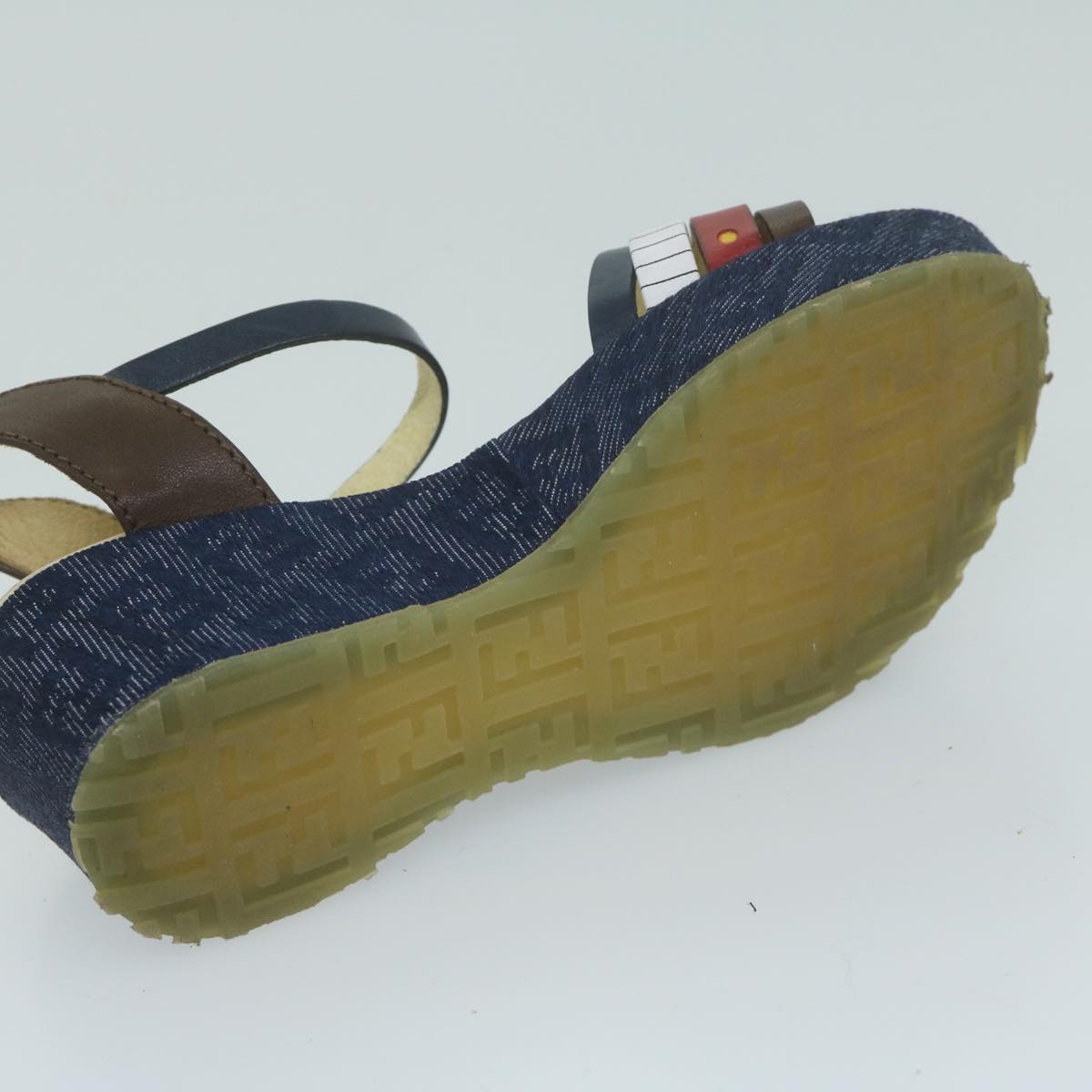 FENDI Zucchino Canvas High Heels Blue ac2677