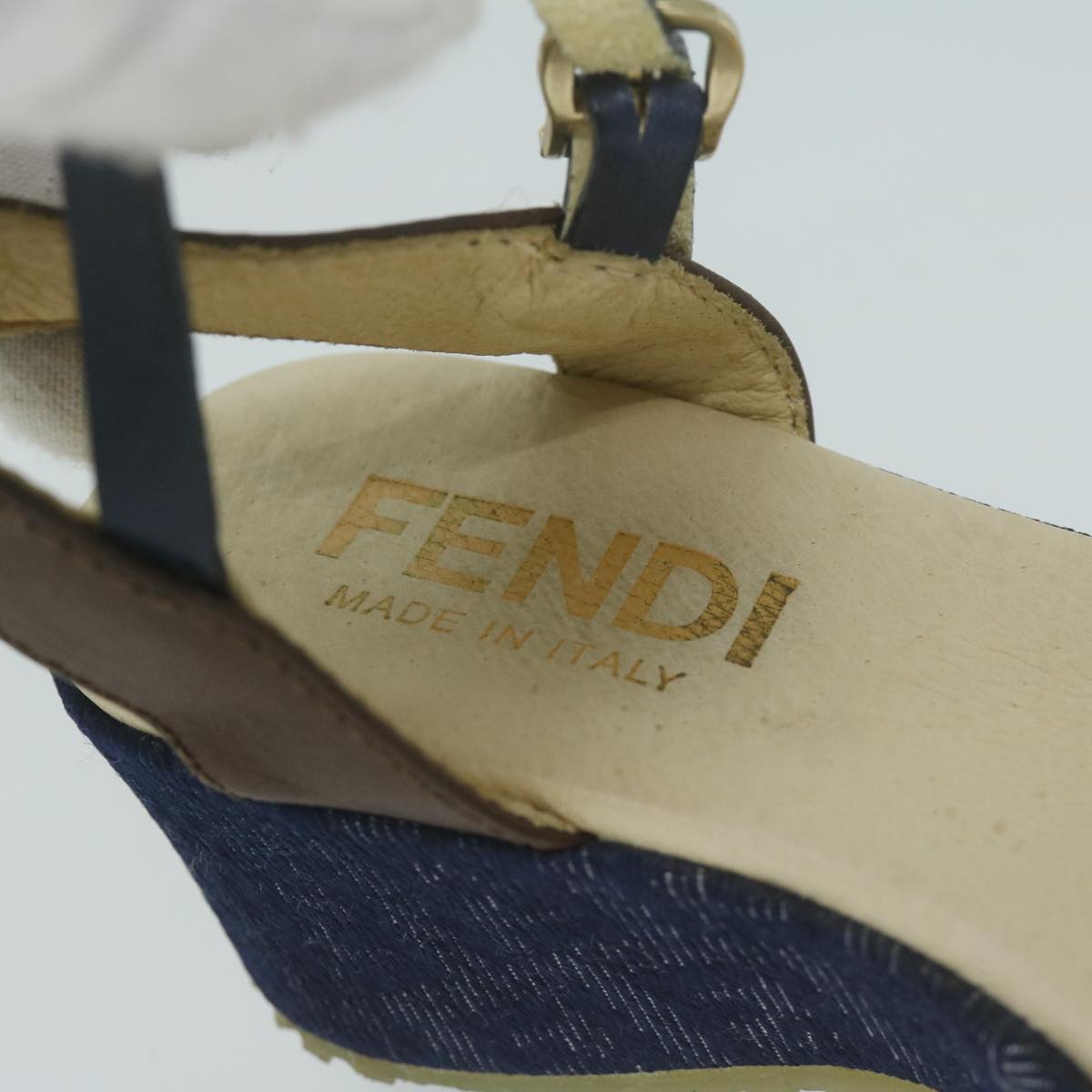 FENDI Zucchino Canvas High Heels Blue ac2677