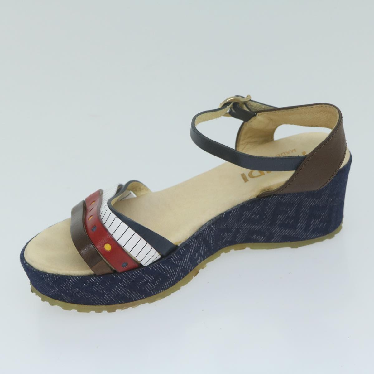 FENDI Zucchino Canvas High Heels Blue ac2677