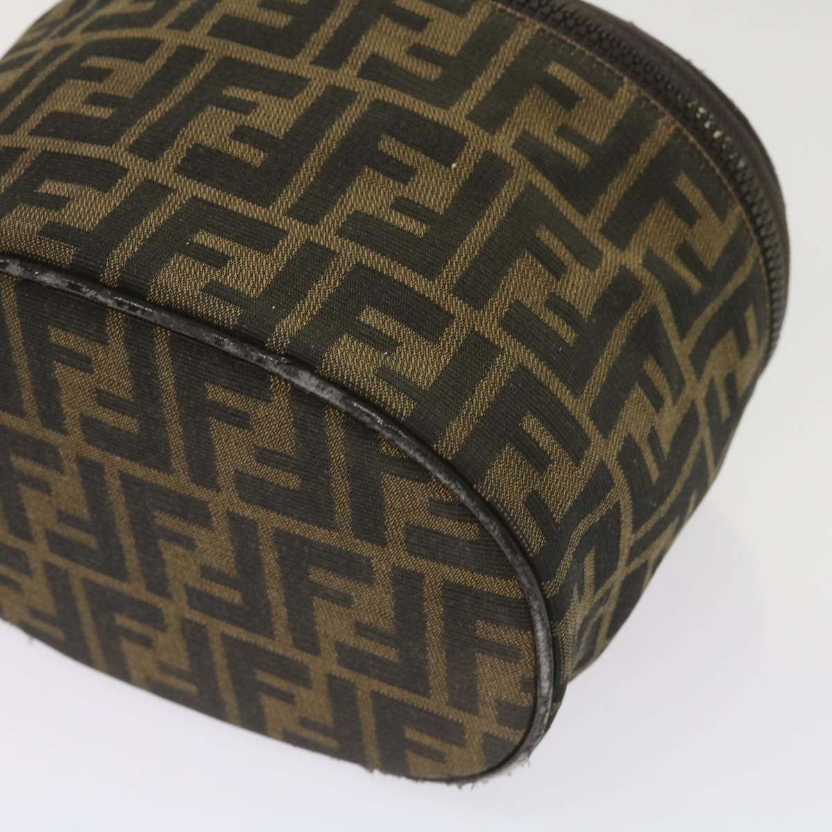 FENDI Zucca Canvas Vanity Cosmetic Pouch Brown ac2711