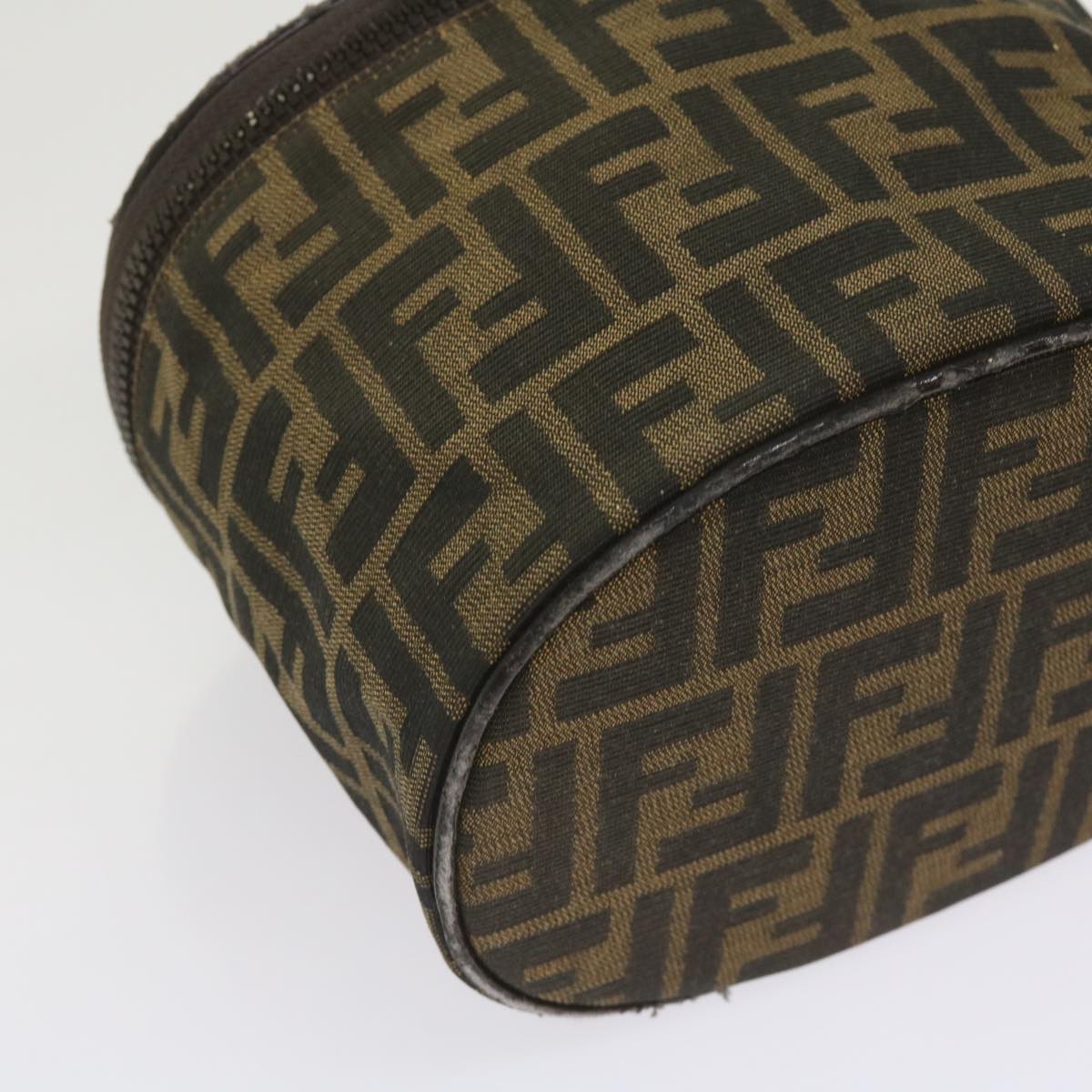 FENDI Zucca Canvas Vanity Cosmetic Pouch Brown ac2711