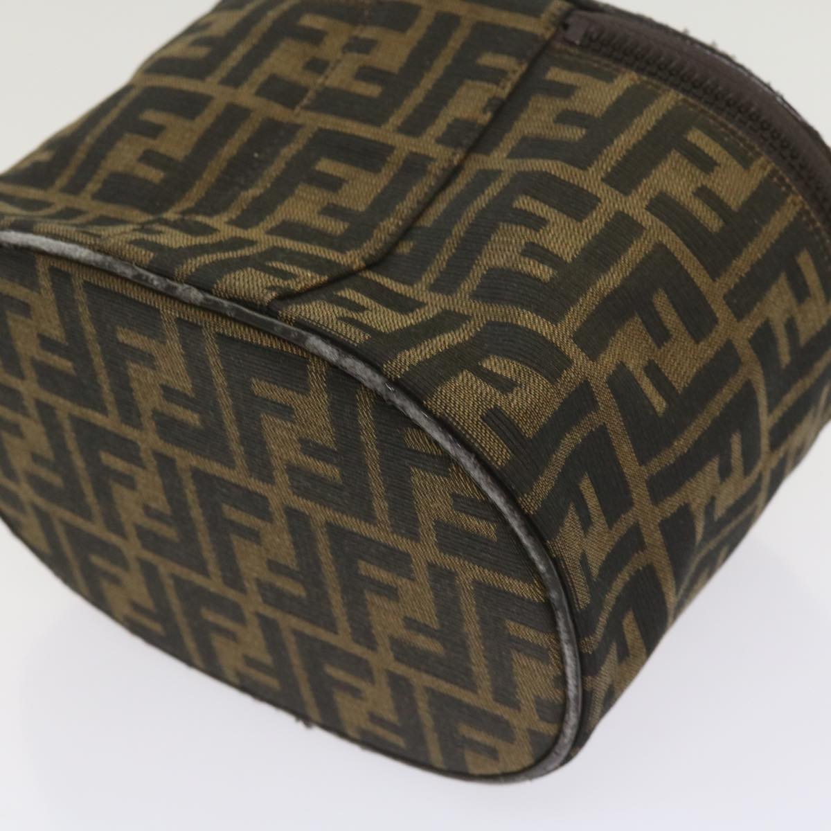 FENDI Zucca Canvas Vanity Cosmetic Pouch Brown ac2711