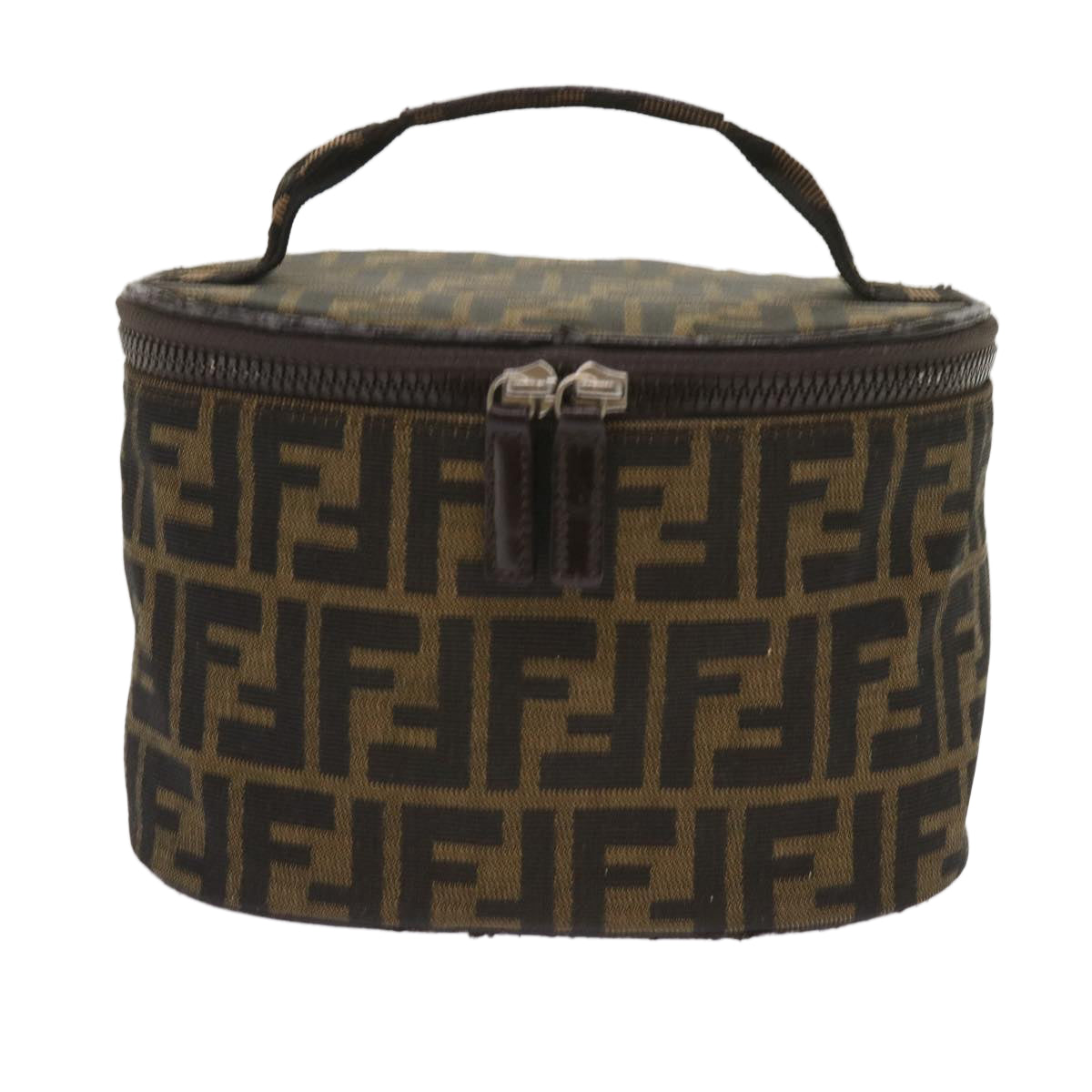 FENDI Zucca Canvas Vanity Cosmetic Pouch Brown ac2711