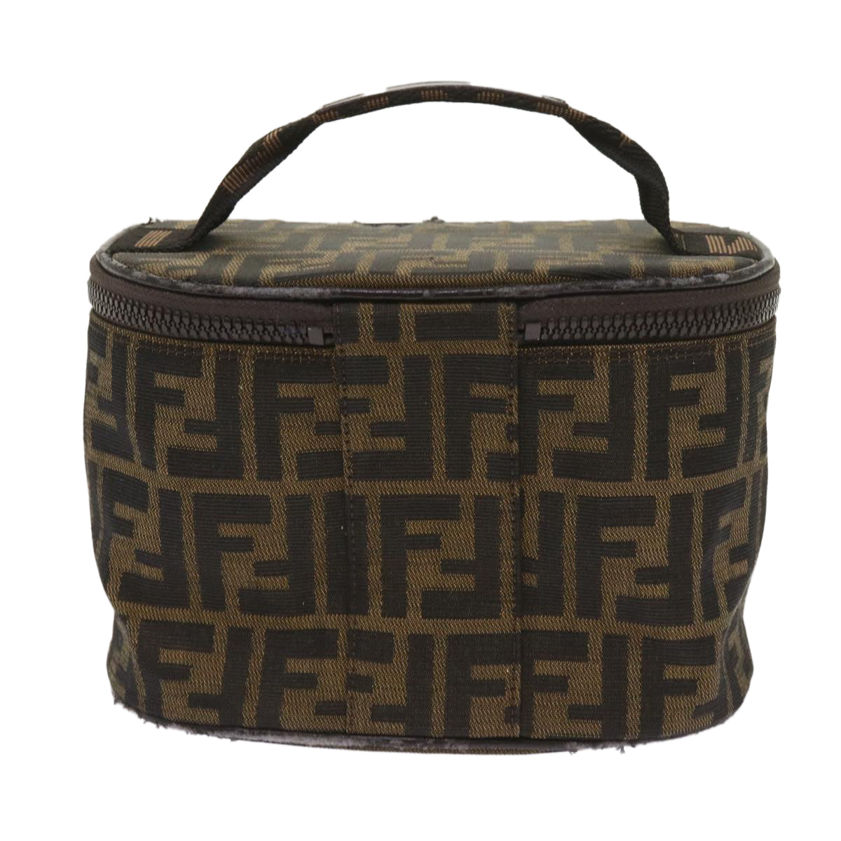 FENDI Zucca Canvas Vanity Cosmetic Pouch Brown ac2711