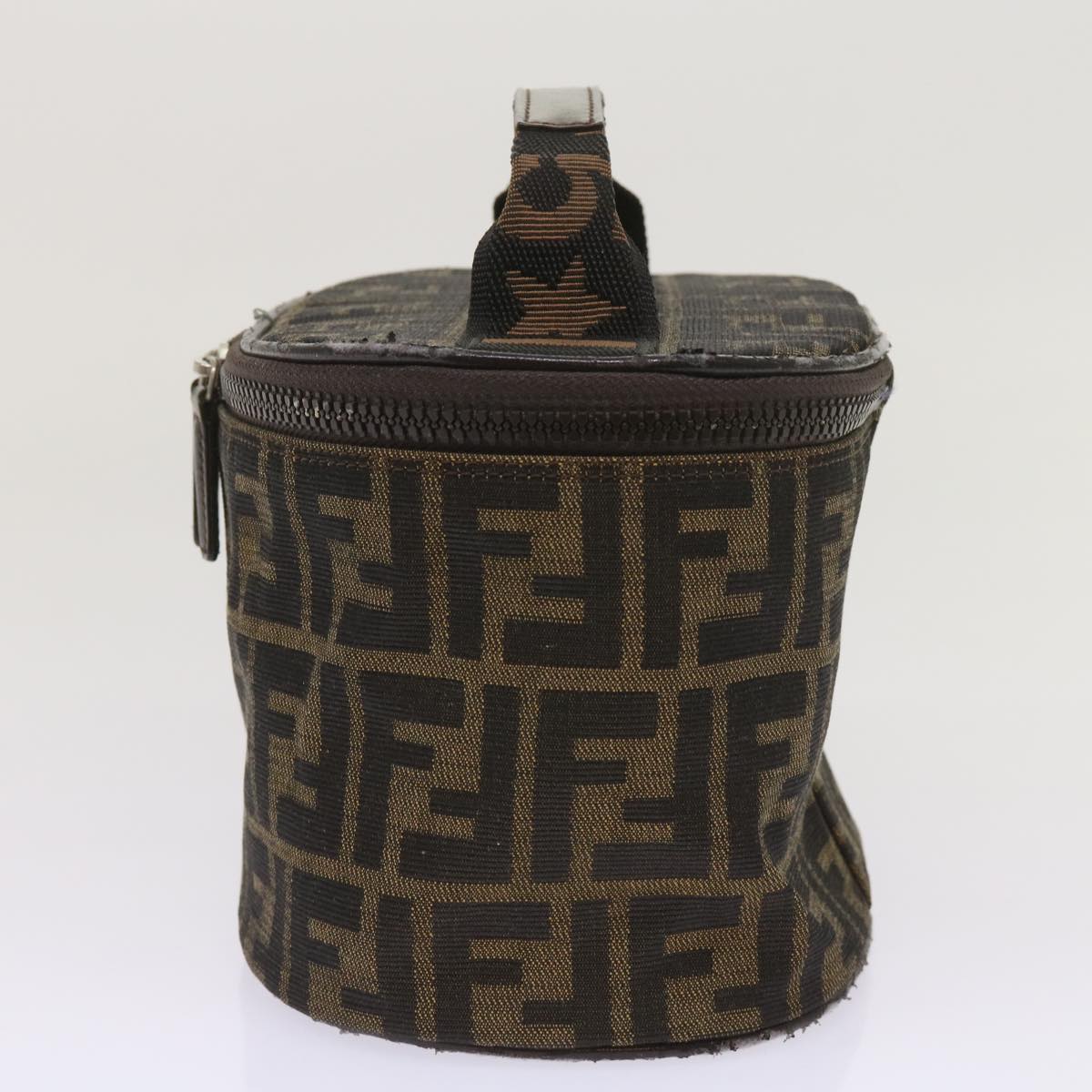 FENDI Zucca Canvas Vanity Cosmetic Pouch Brown ac2711