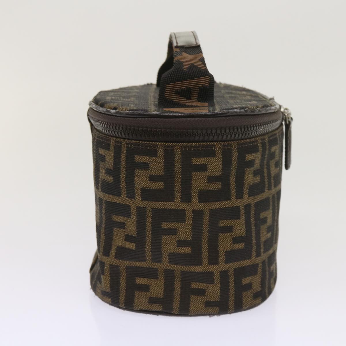 FENDI Zucca Canvas Vanity Cosmetic Pouch Brown ac2711