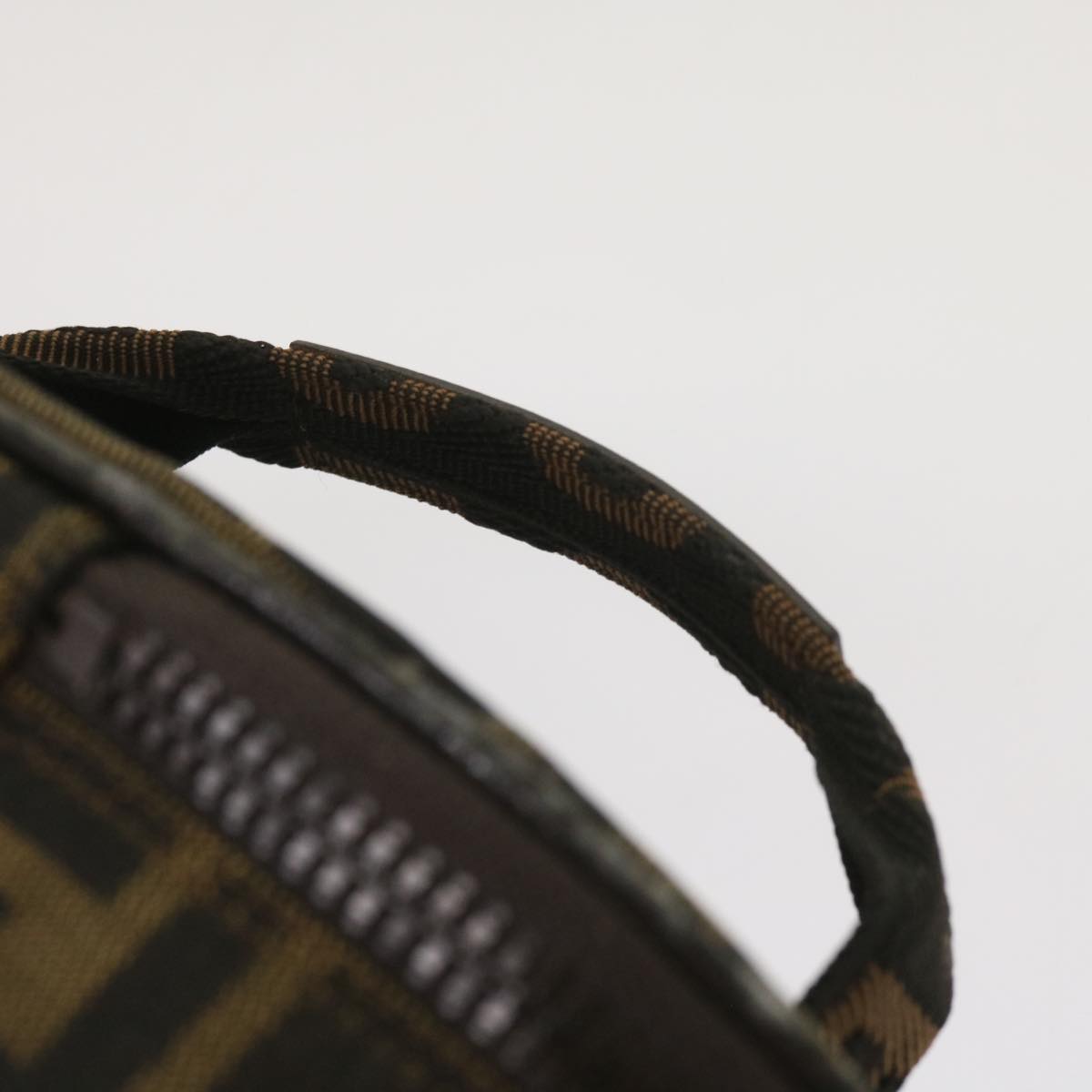 FENDI Zucca Canvas Vanity Cosmetic Pouch Brown ac2711