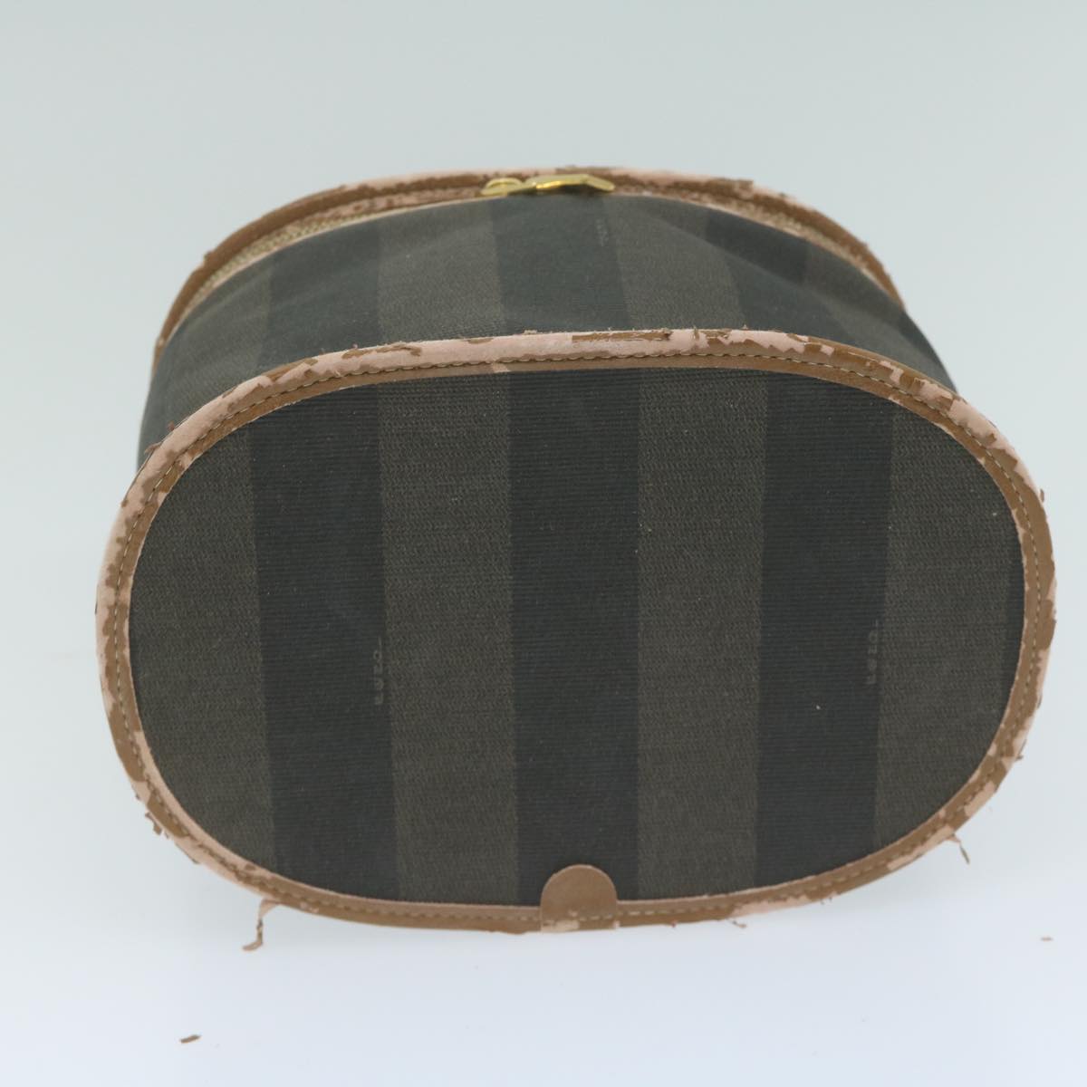 FENDI Pecan Canvas Vanity Cosmetic Pouch Black Brown ac2740