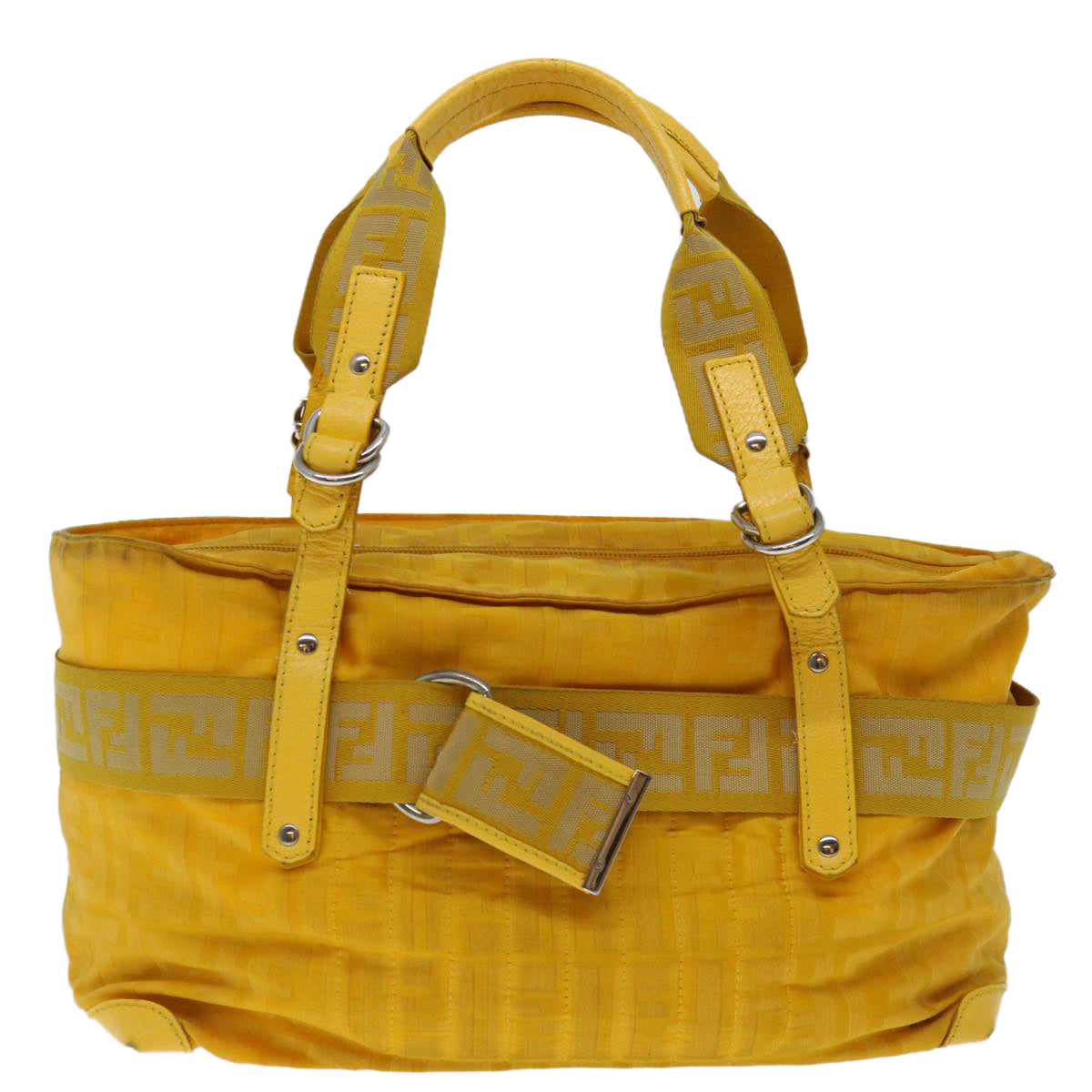 FENDI Zucca Canvas Hand Bag Yellow ac2820