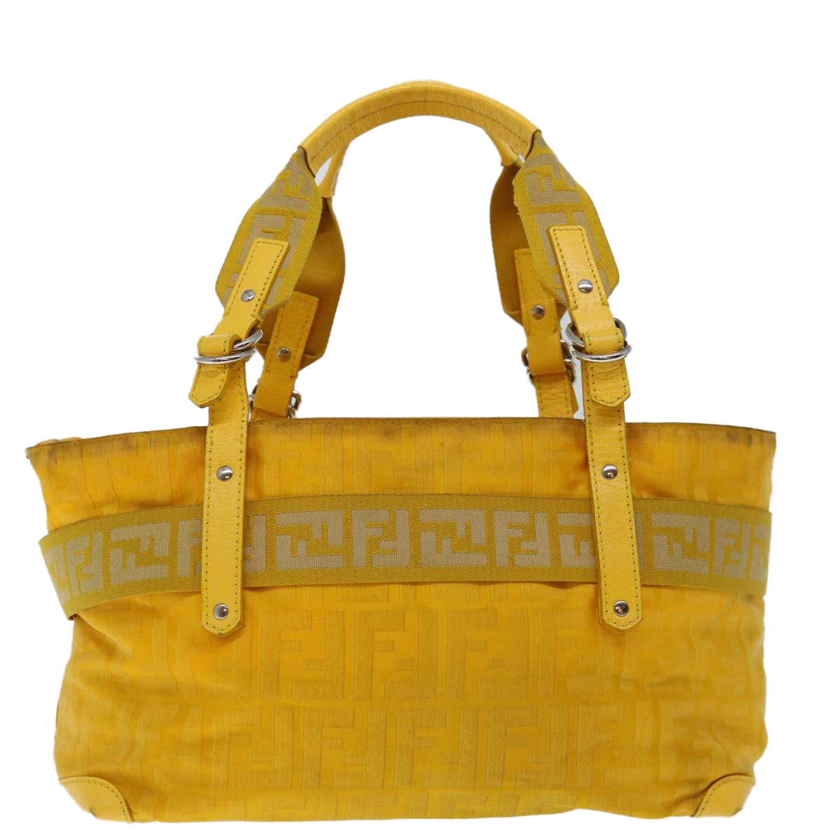 FENDI Zucca Canvas Hand Bag Yellow ac2820