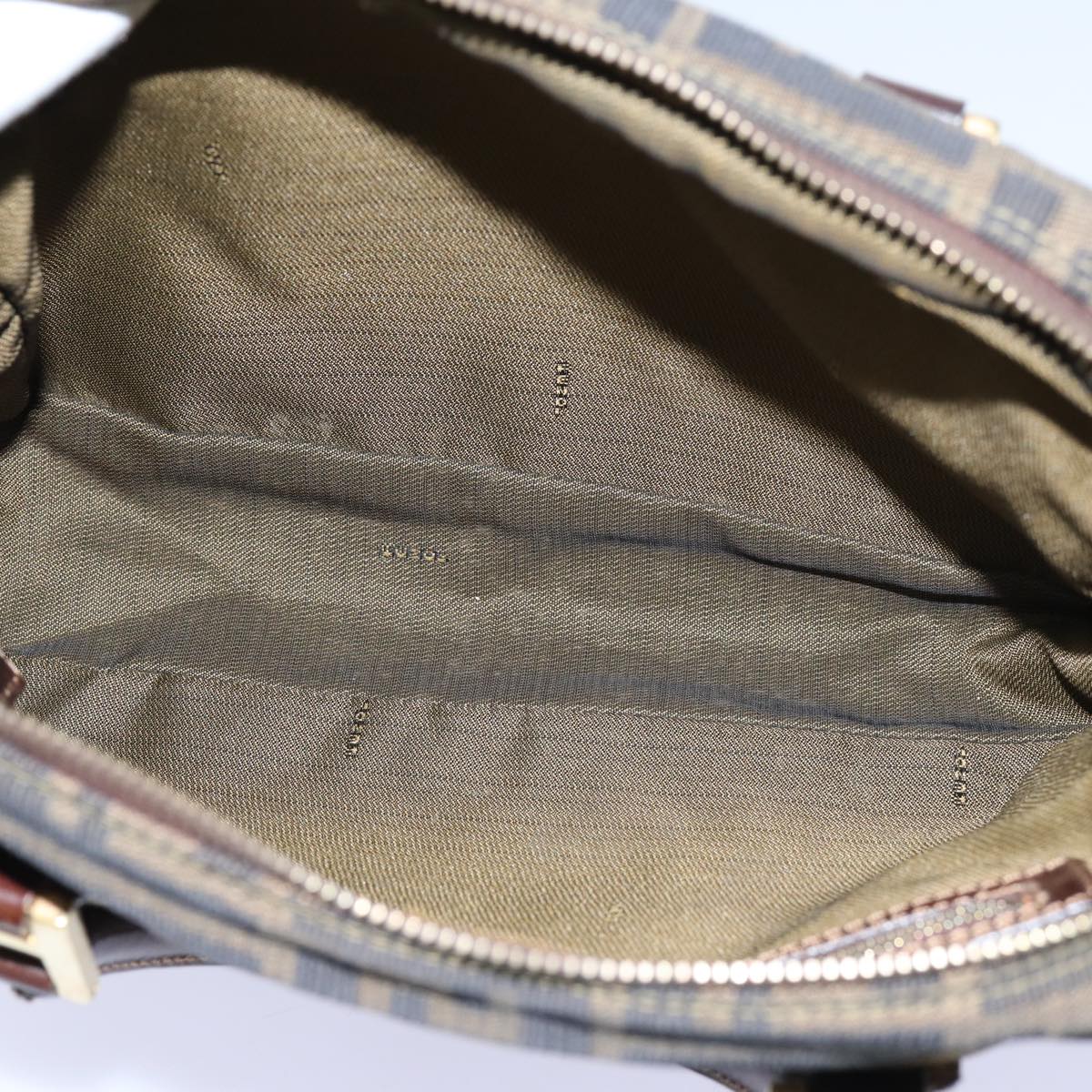 FENDI Zucca Canvas Hand Bag Brown Black ac2930