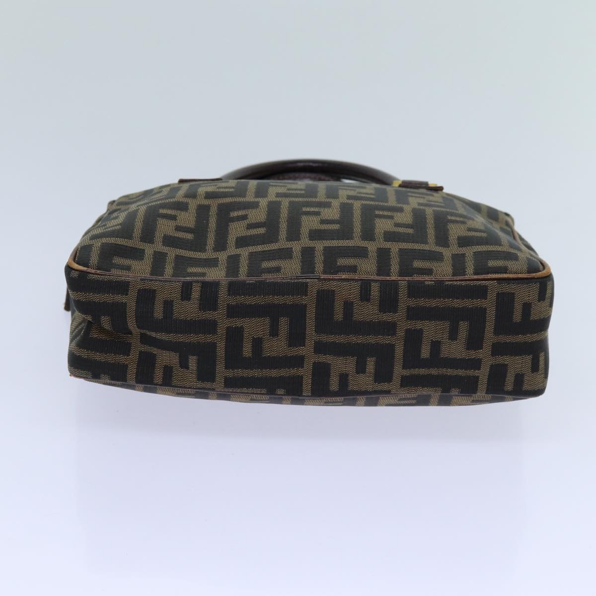 FENDI Zucca Canvas Hand Bag Brown Black ac2930