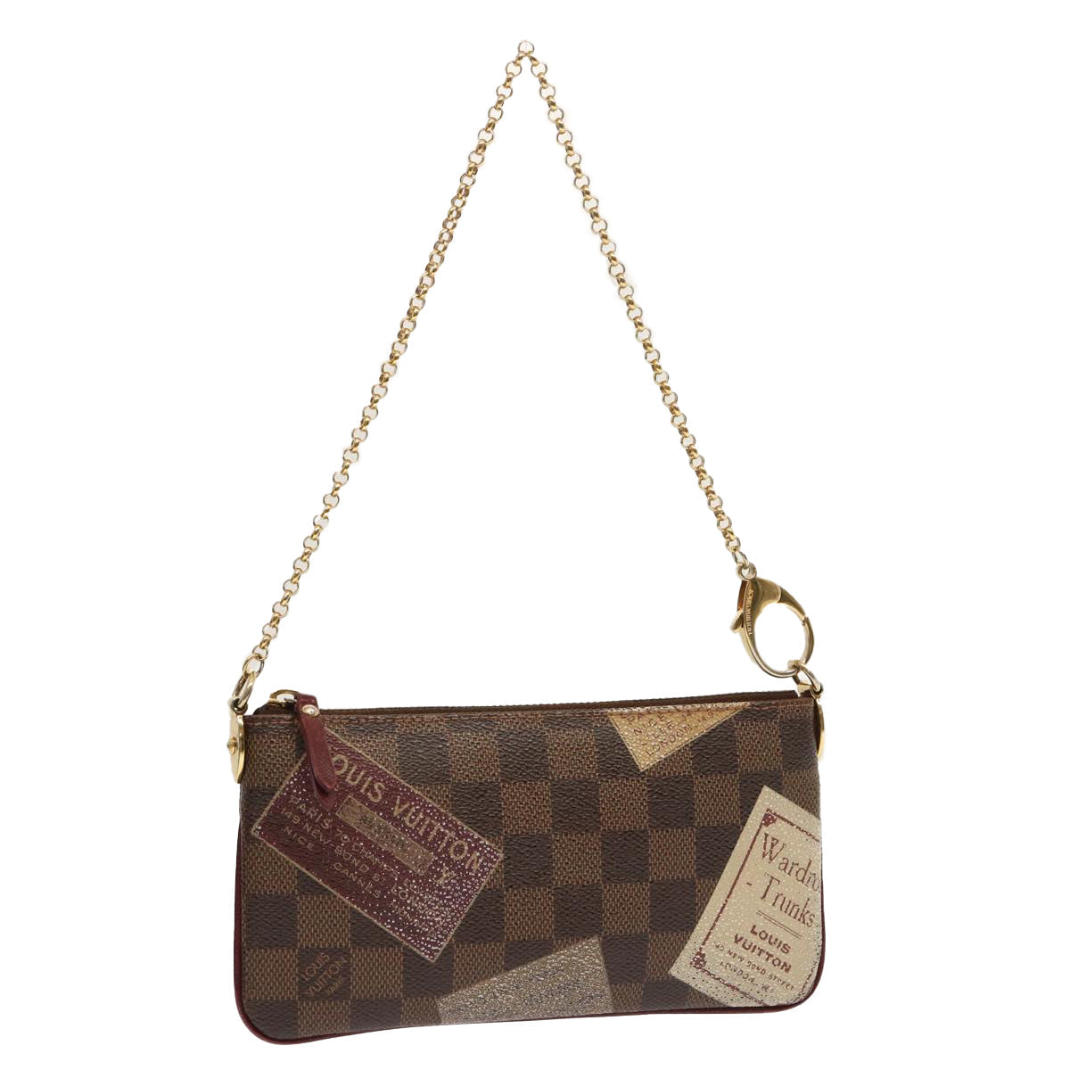 LOUIS VUITTON Damier Ebene Label Pochette Mira Pouch N63080 LV ac2932