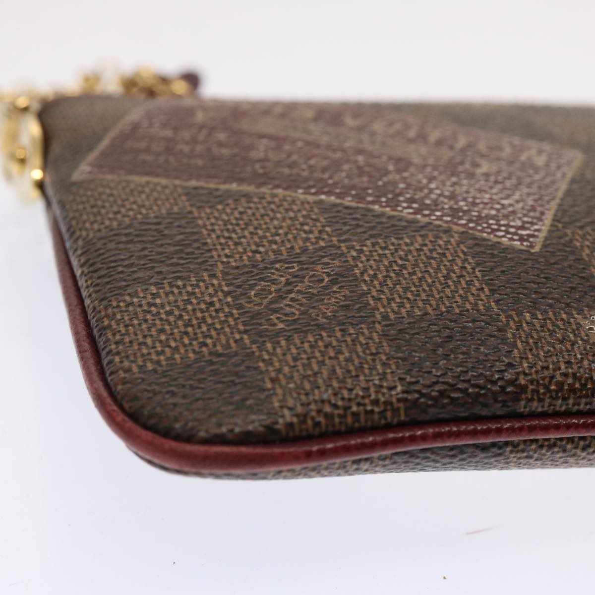 LOUIS VUITTON Damier Ebene Label Pochette Mira Pouch N63080 LV ac2932