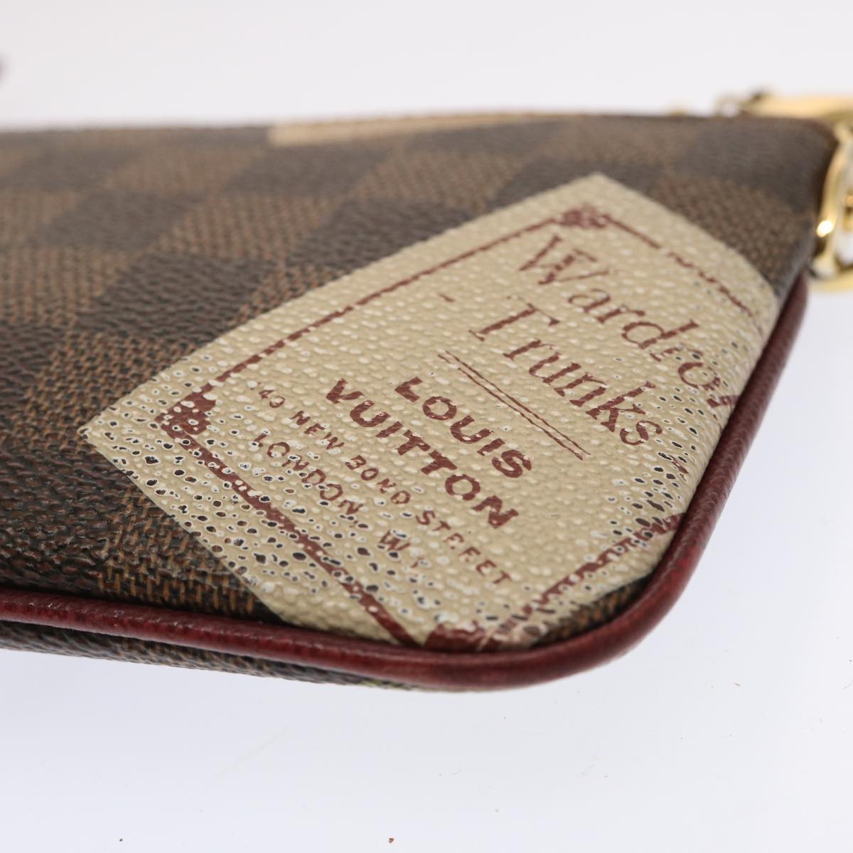 LOUIS VUITTON Damier Ebene Label Pochette Mira Pouch N63080 LV ac2932