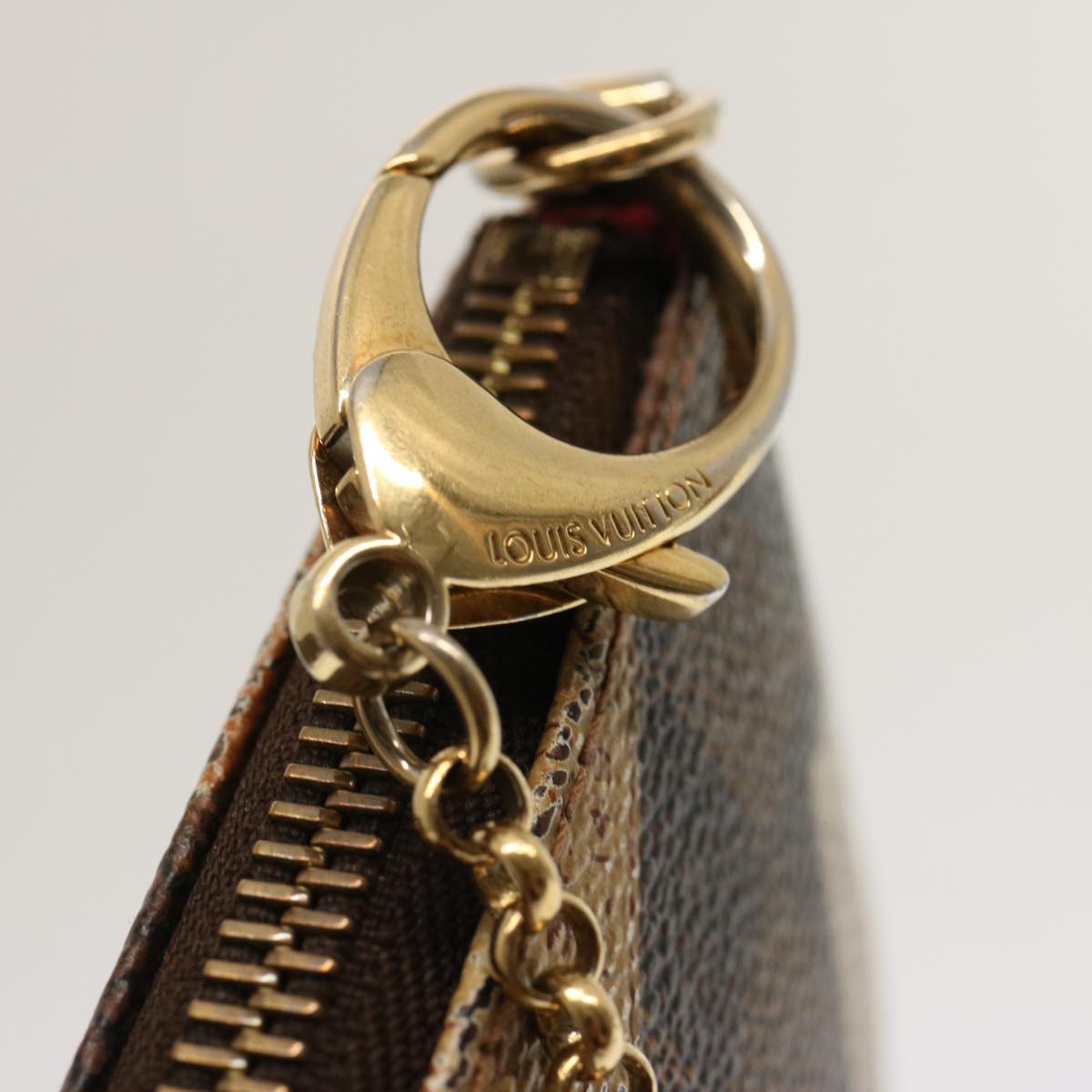 LOUIS VUITTON Damier Ebene Label Pochette Mira Pouch N63080 LV ac2932