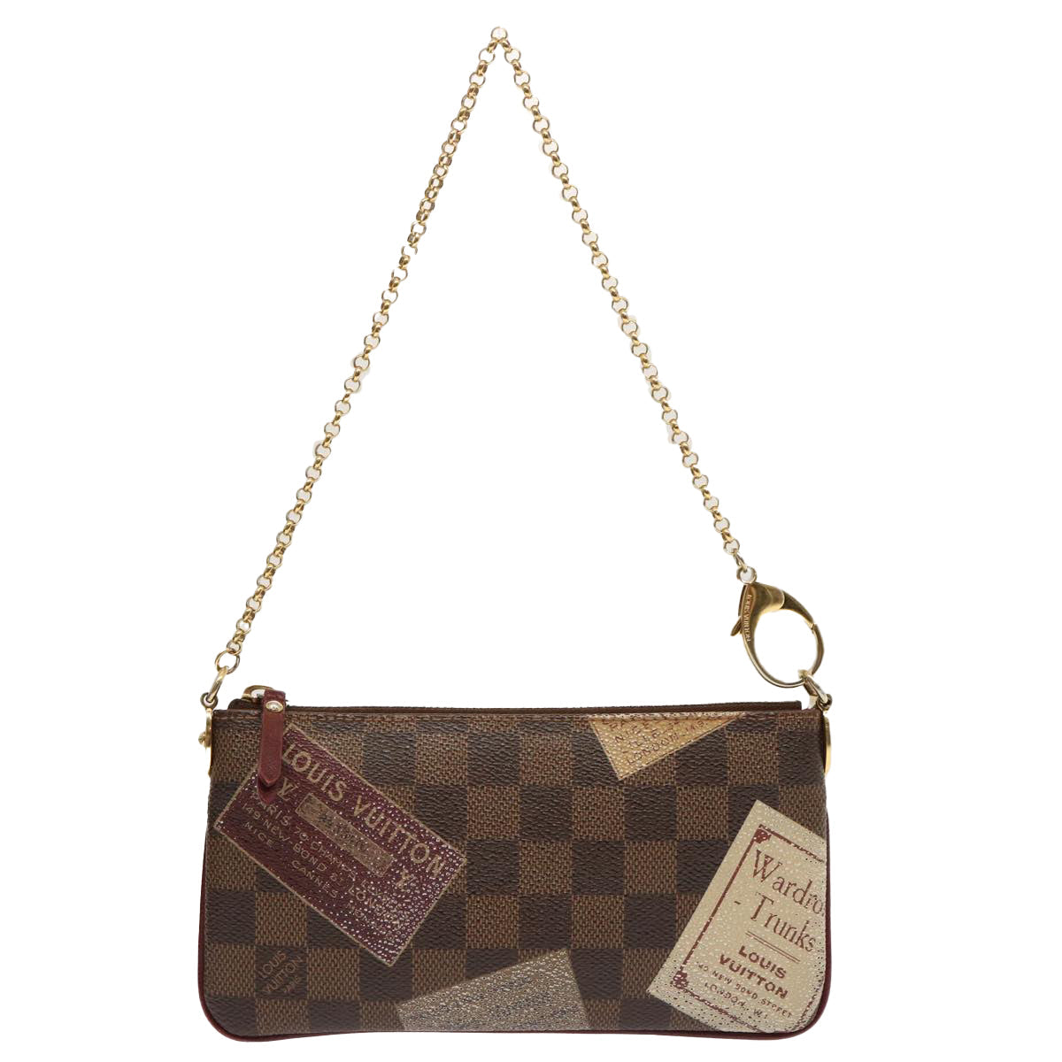 LOUIS VUITTON Damier Ebene Label Pochette Mira Pouch N63080 LV ac2932
