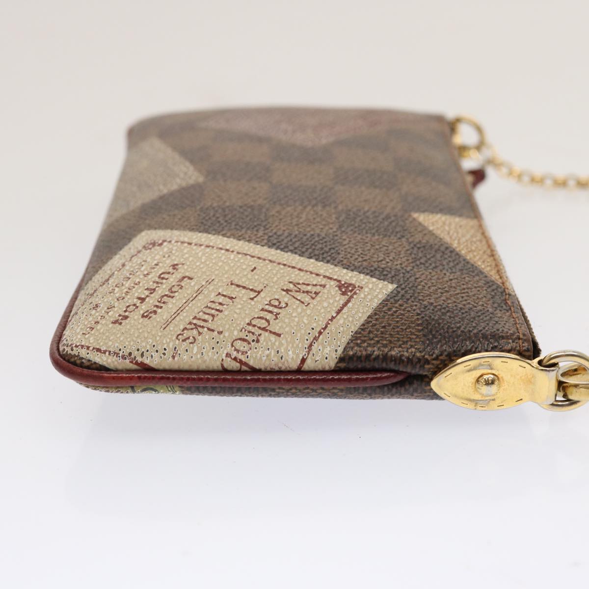 LOUIS VUITTON Damier Ebene Label Pochette Mira Pouch N63080 LV ac2932