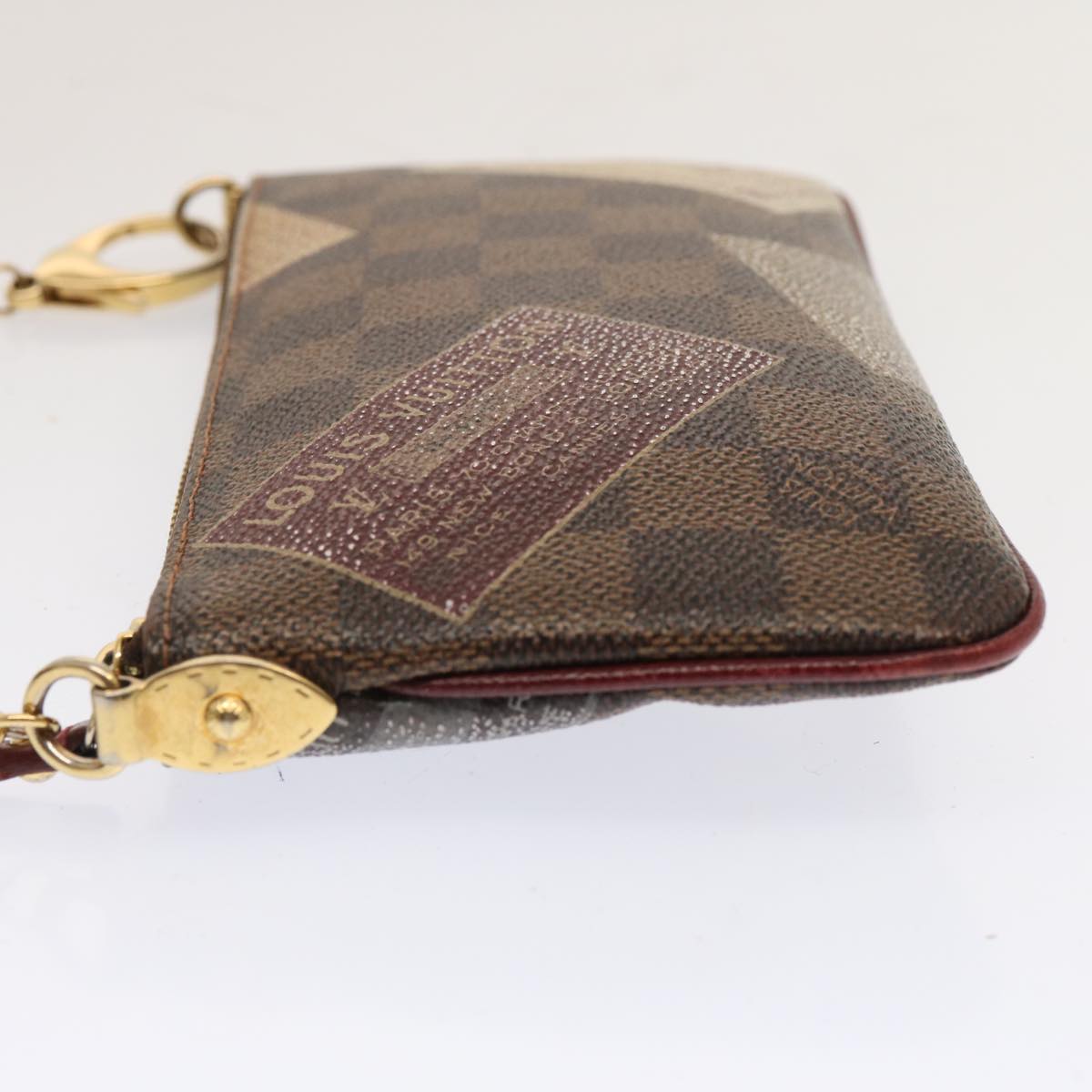 LOUIS VUITTON Damier Ebene Label Pochette Mira Pouch N63080 LV ac2932