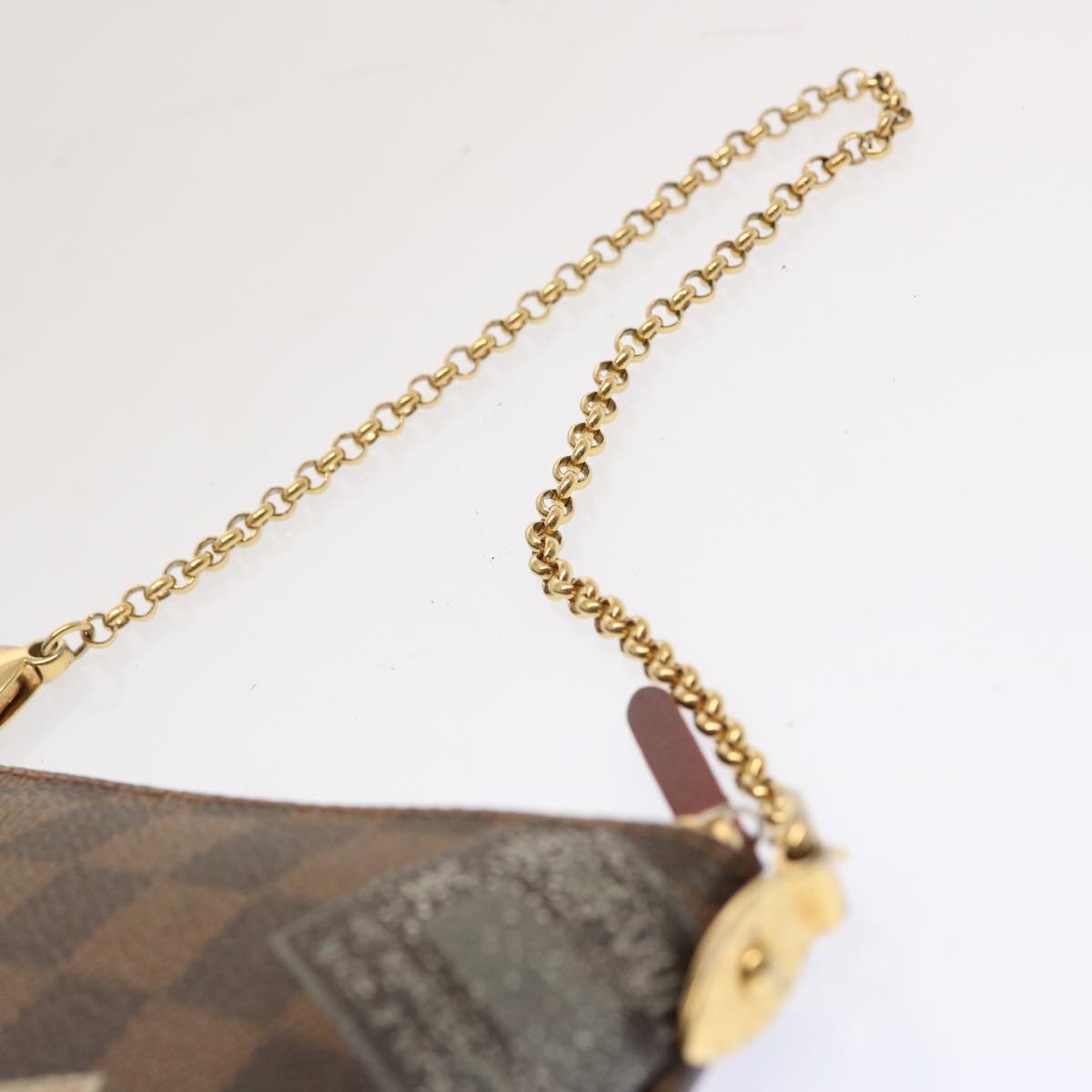 LOUIS VUITTON Damier Ebene Label Pochette Mira Pouch N63080 LV ac2932
